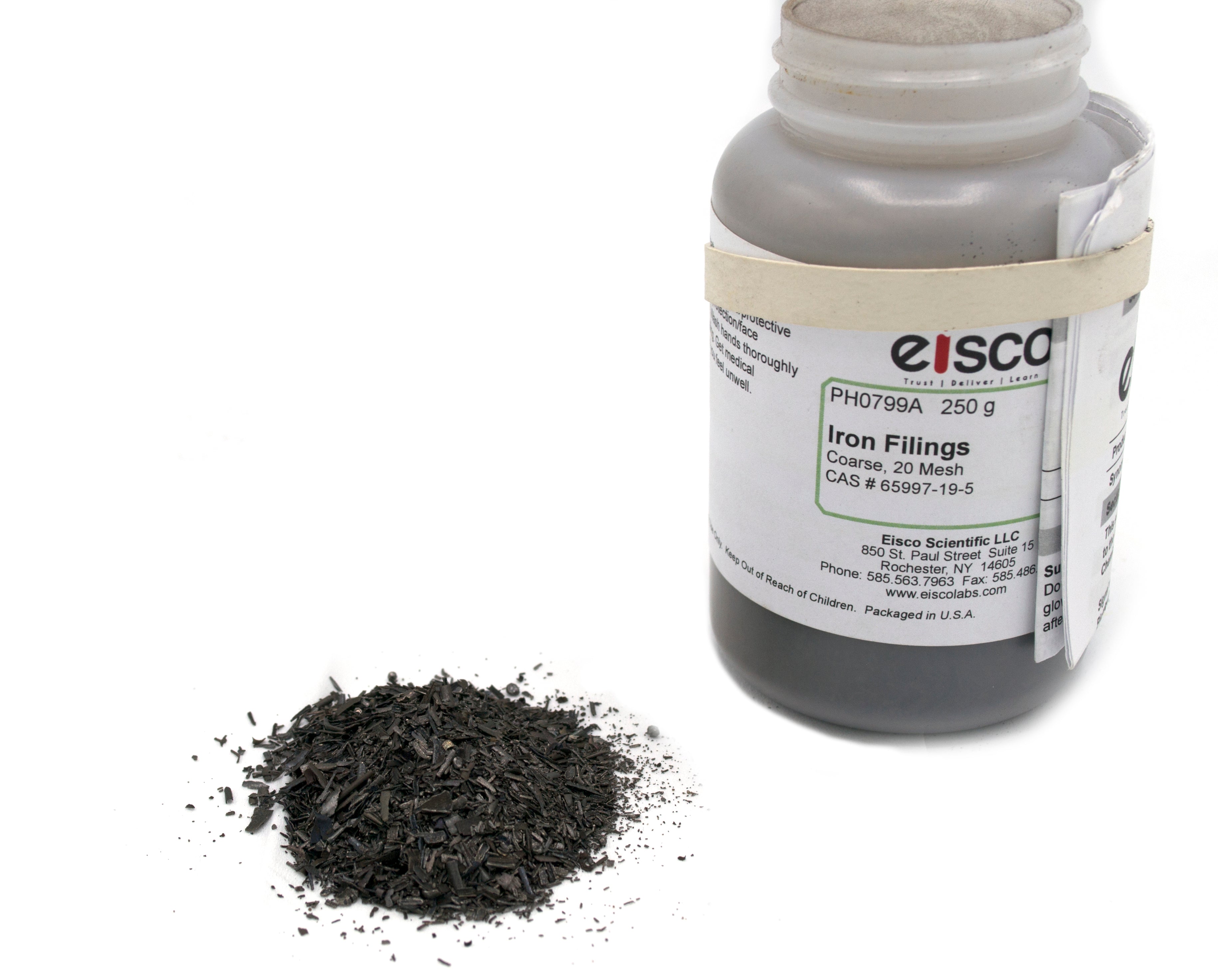 Coarse Iron Filings, 250g, 20 Mesh