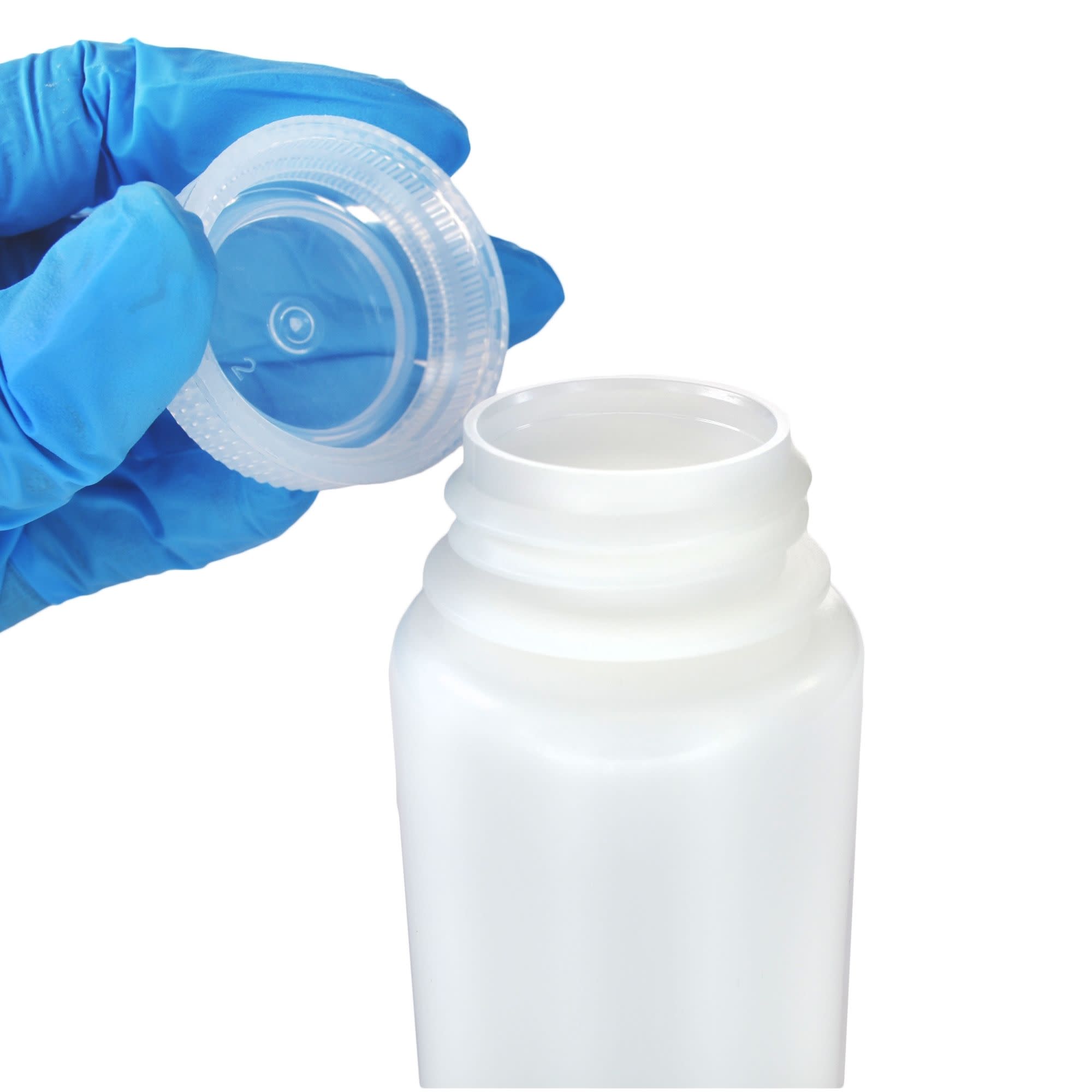 12-Pack Translucent Wide Mouth HDPE Reagent Bottles with PP Caps, 125mL, -100 to 120°C