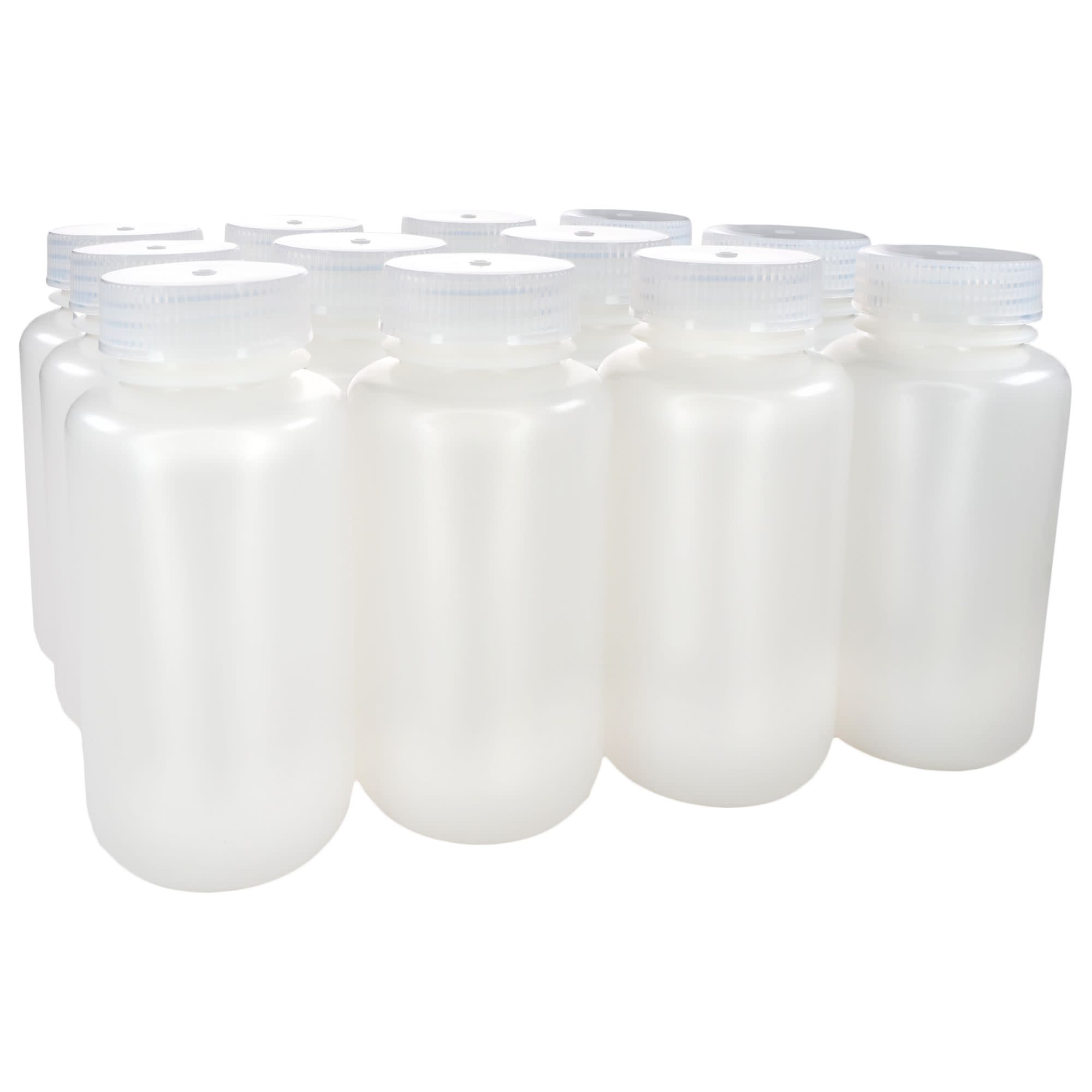 Wide Mouth HDPE Reagent Bottle with Polypropylene Cap, Sterile, 12-Pack