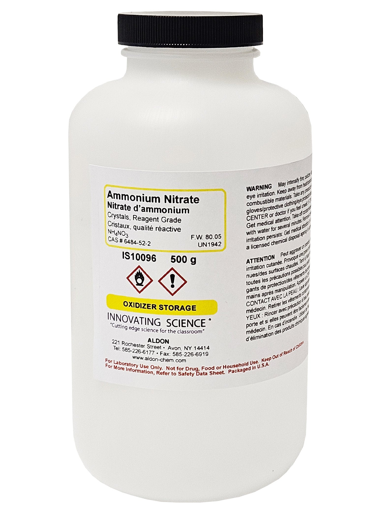 Reagent Grade Ammonium Nitrate Crystals, 500g