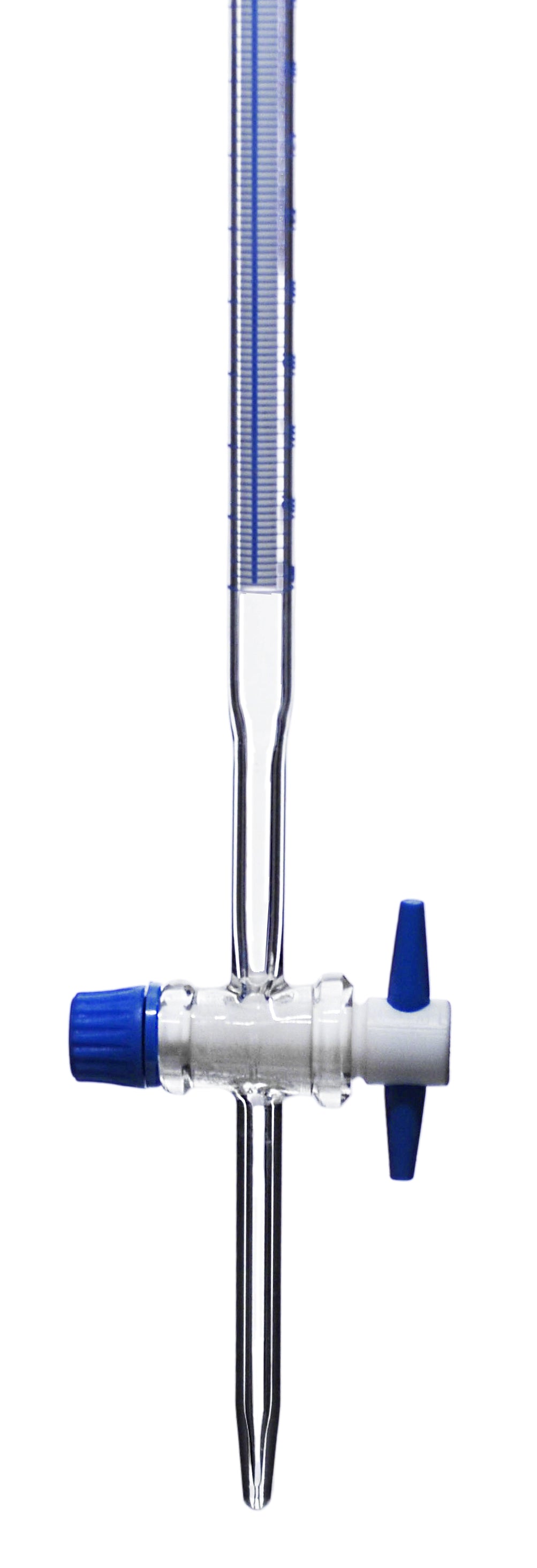 ASTM Class A Schellbach Burette with PTFE Stopcock, 10mL, Blue Graduations, Borosilicate 3.3 Glass