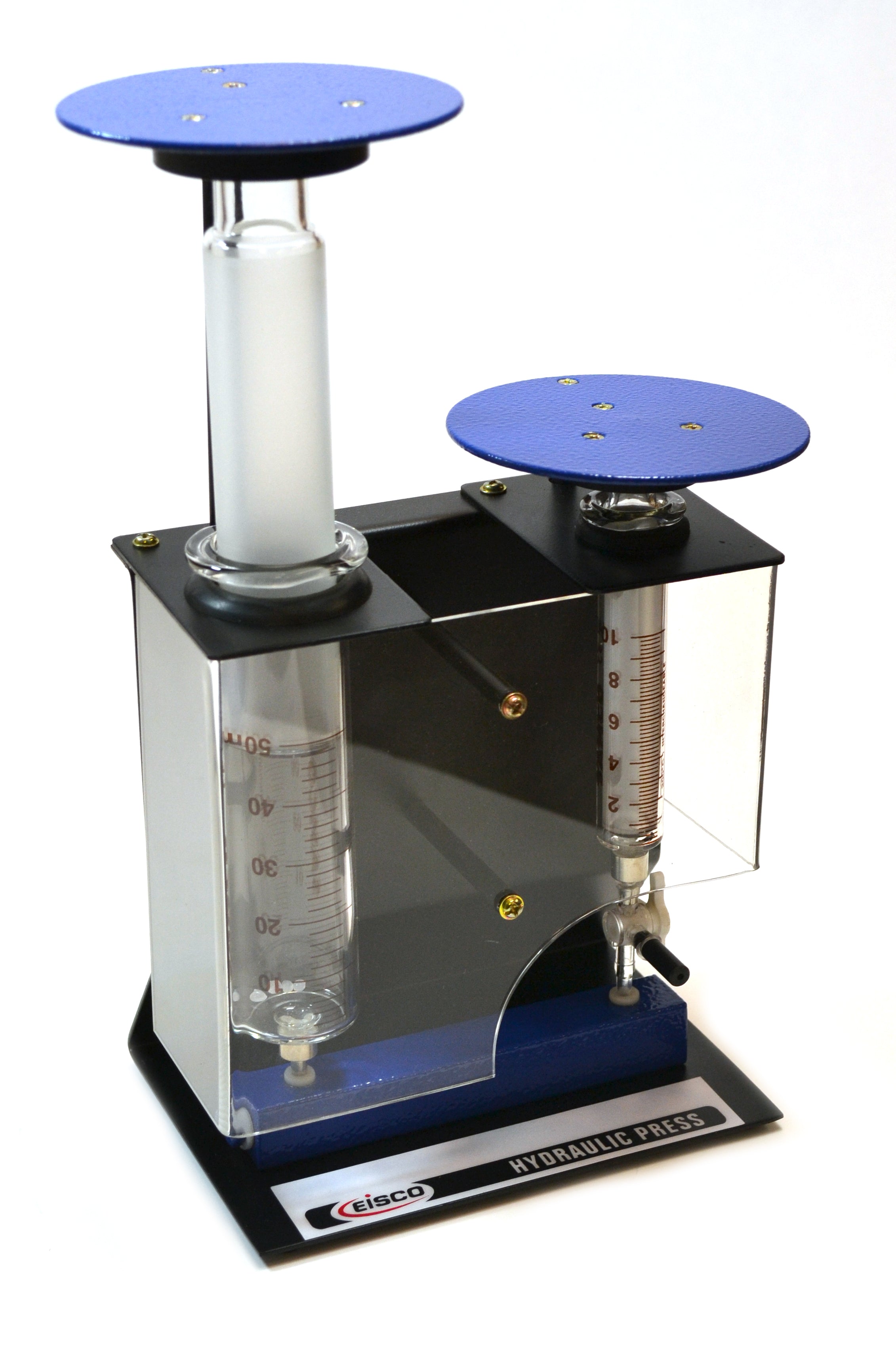 Hydraulic Press with Borosilicate Glass Cylinders