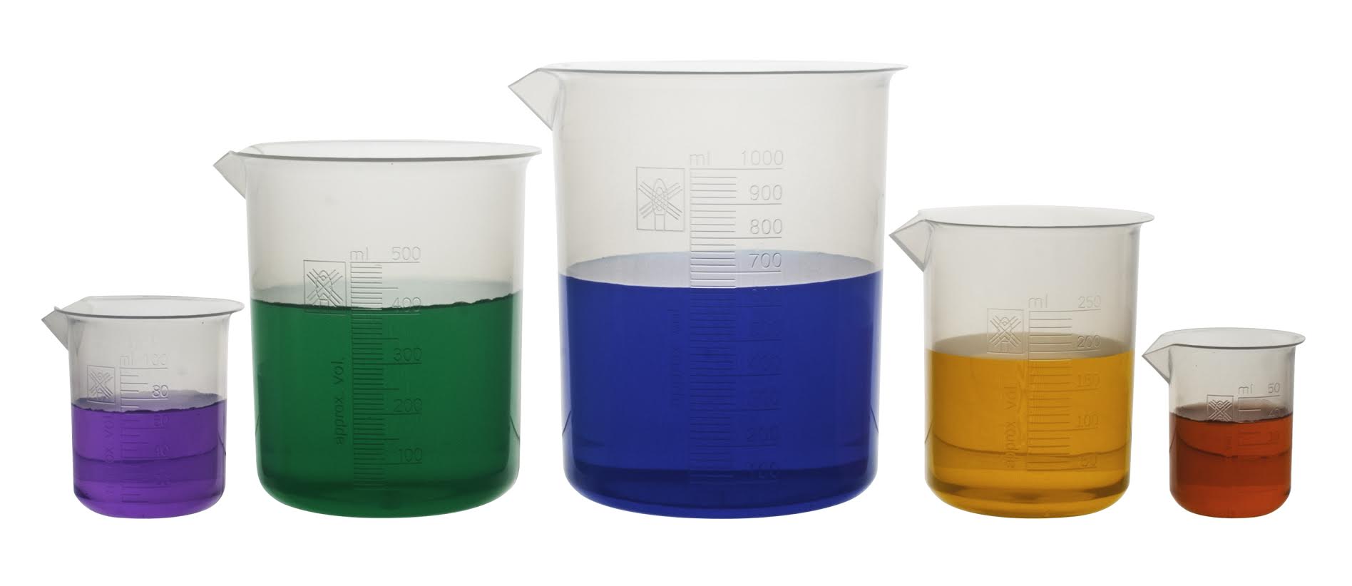 Autoclavable Polypropylene Beaker Set with Raised Graduations