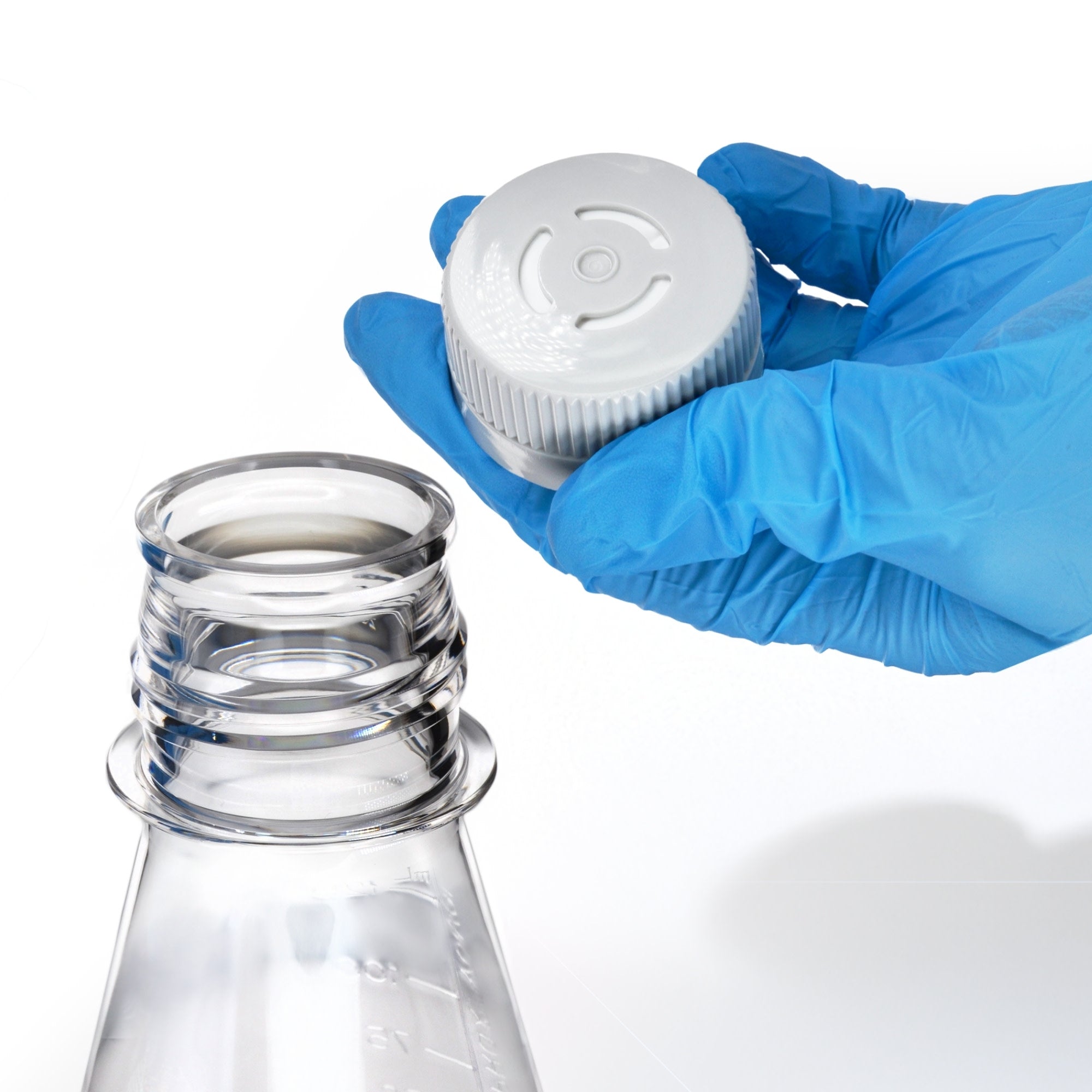 Sterile Vented Baffled-Bottom PETG Erlenmeyer Flask, USP Class VI, 125mL