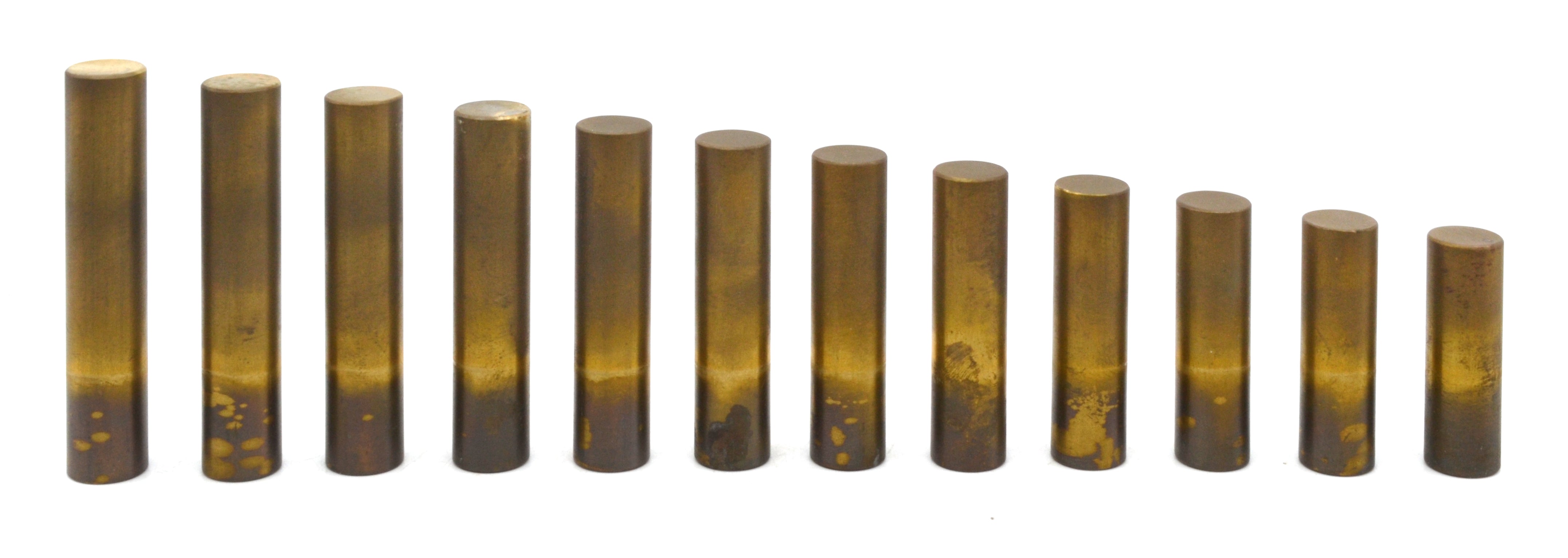 12-Piece Brass Density Cylindrical Bars Set with Wooden Storage