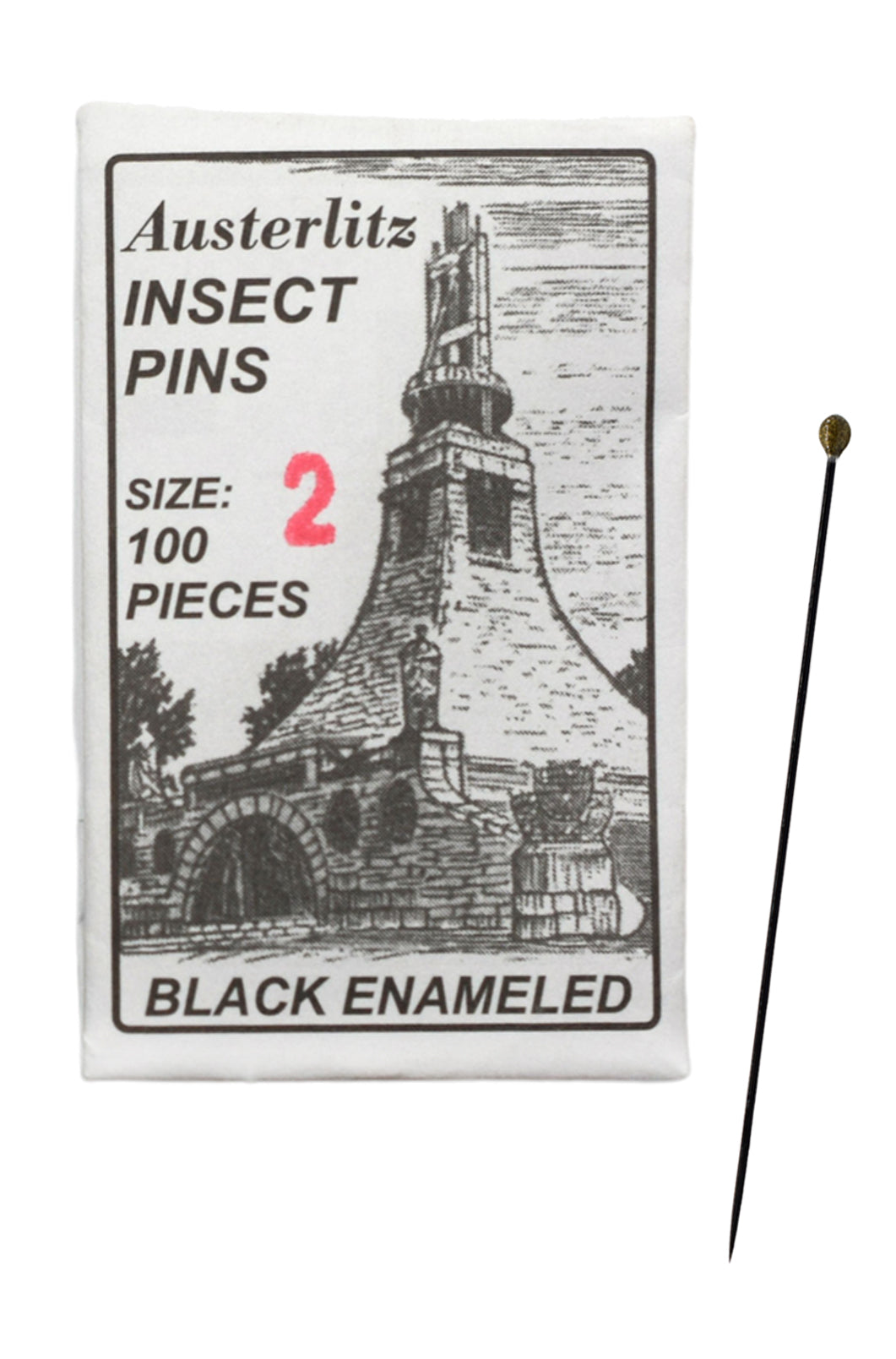 Museum Grade Insect Mounting Pins, Size 2, 100-Pack
