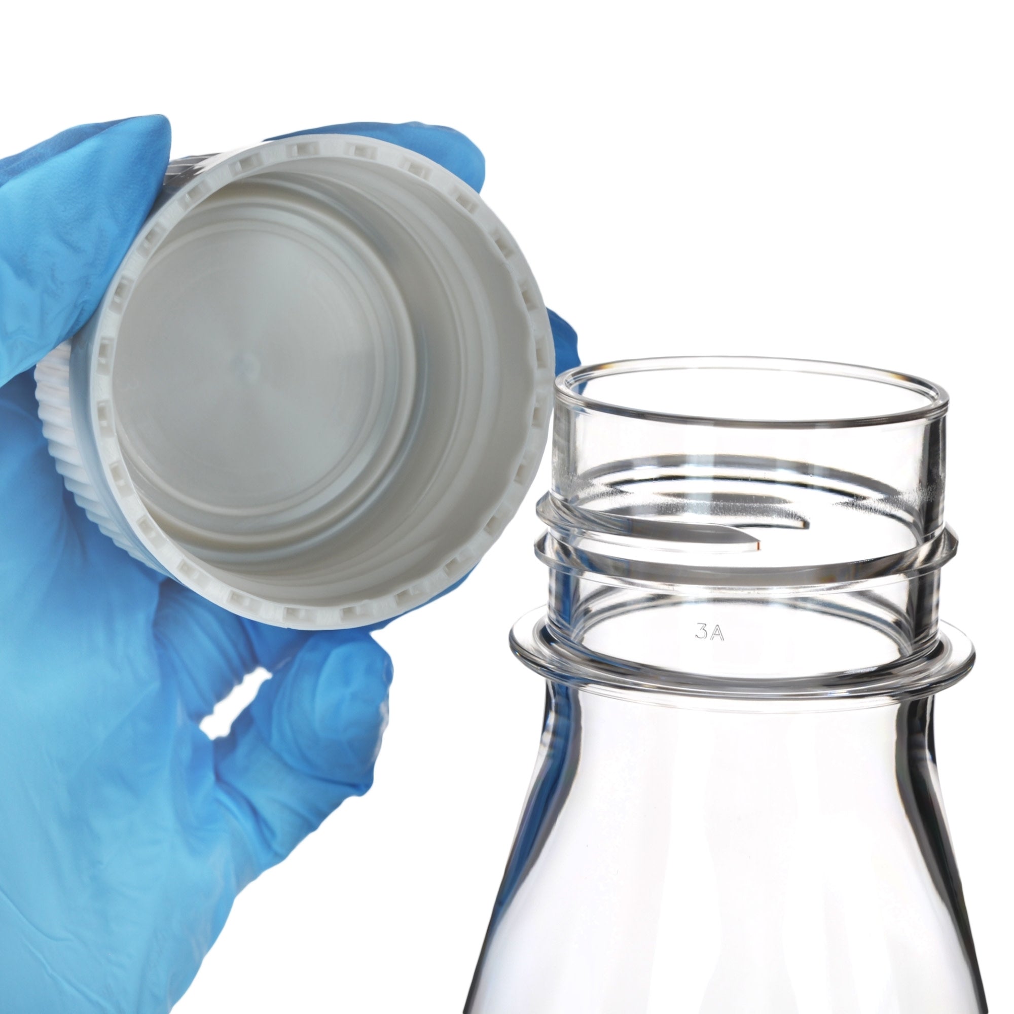 Sterile Non-Vented Flat-Bottom PETG Erlenmeyer Flask, USP Class VI, 500mL