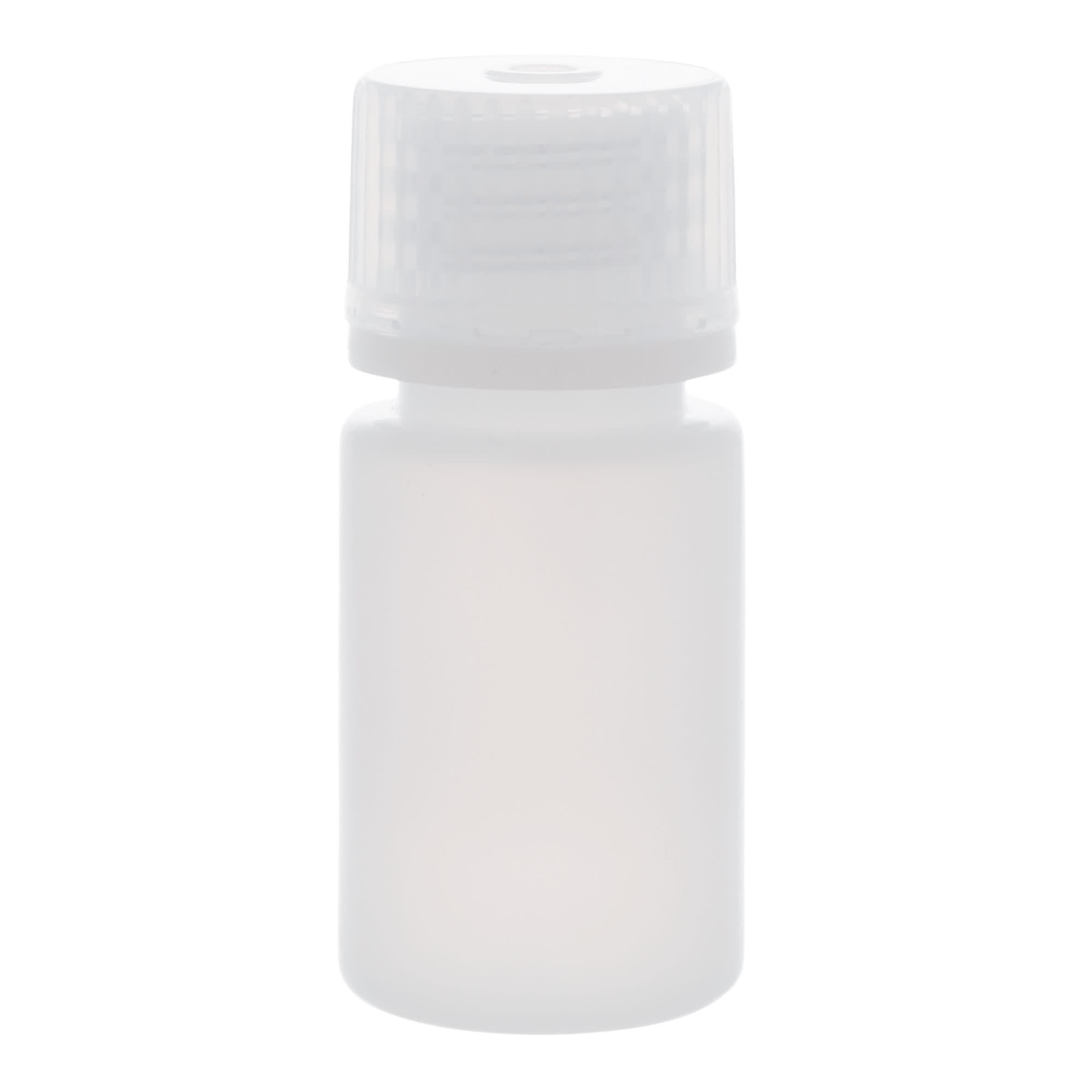 12-Pack Translucent Narrow Mouth HDPE Reagent Bottles with PP Caps, 15mL, -100 to 120°C