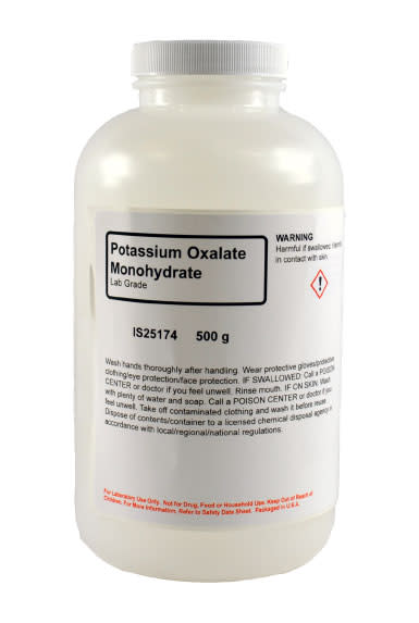 Laboratory Grade Potassium Oxalate Monohydrate, 500g