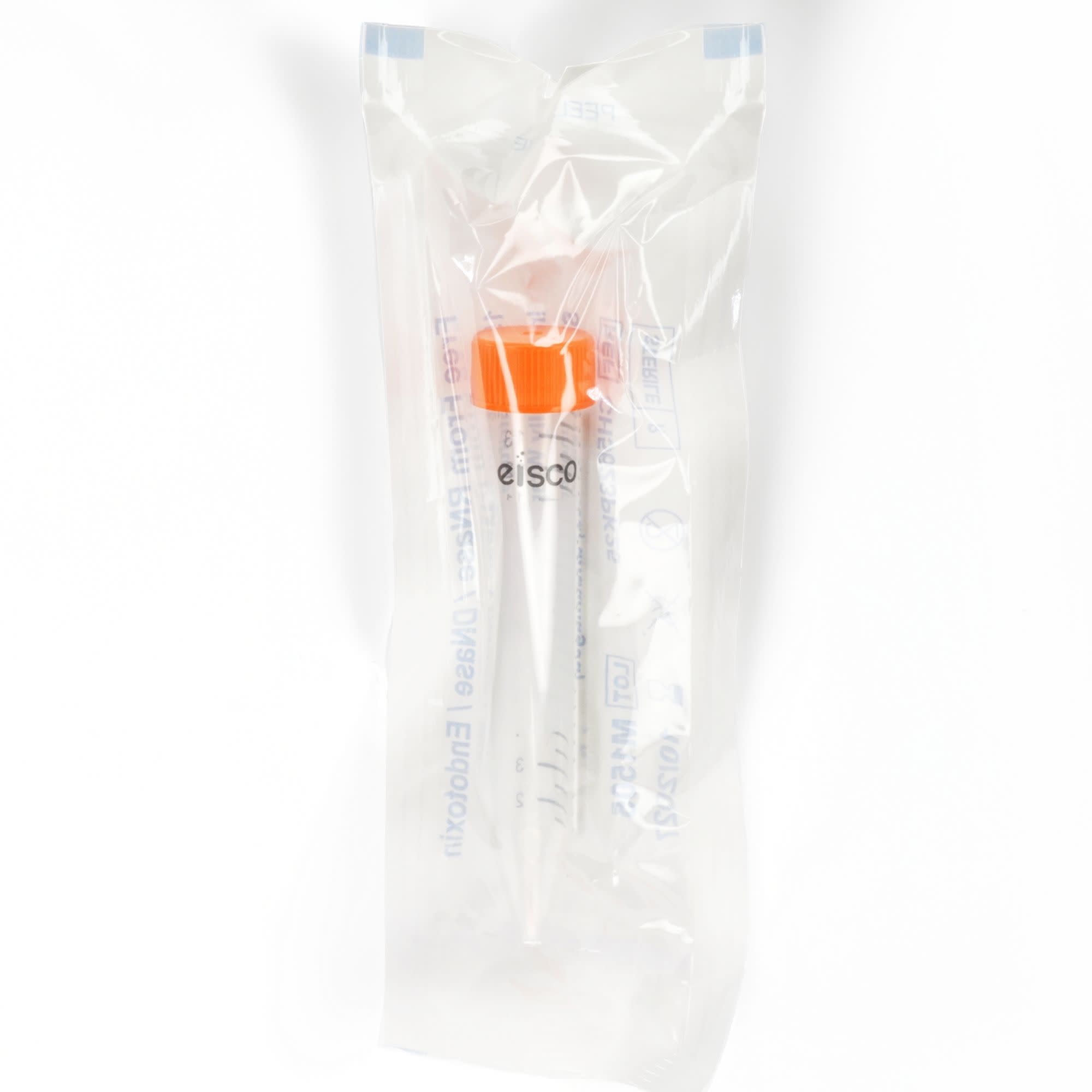 25-Pack Sterile Individually Wrapped Polypropylene Centrifuge Tubes with Flat Cap, 15mL
