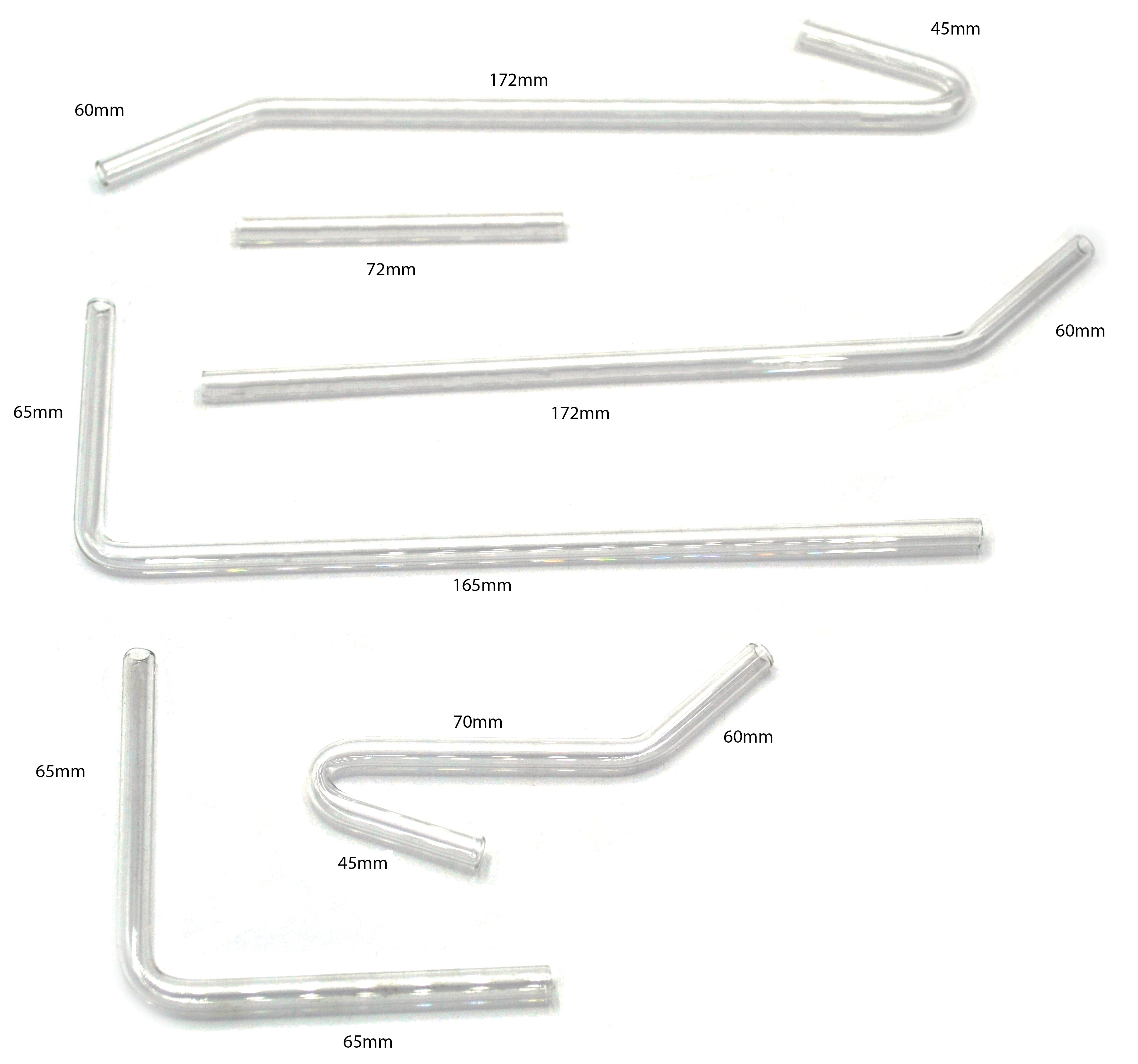 6-Piece Borosilicate Glass Delivery Tube Set
