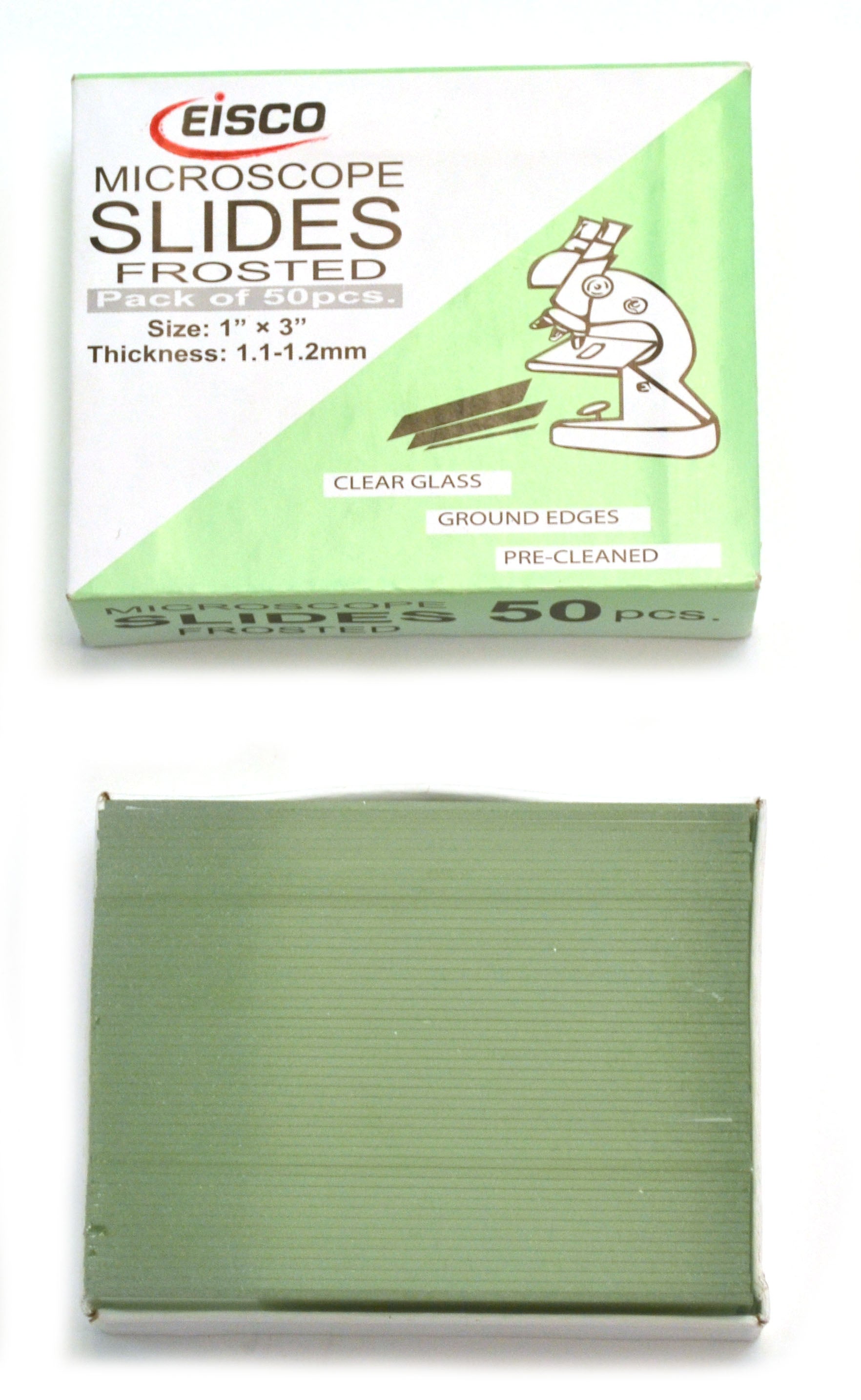 Frosted-End Microscope Slides, 1 x 3", 50-Pack
