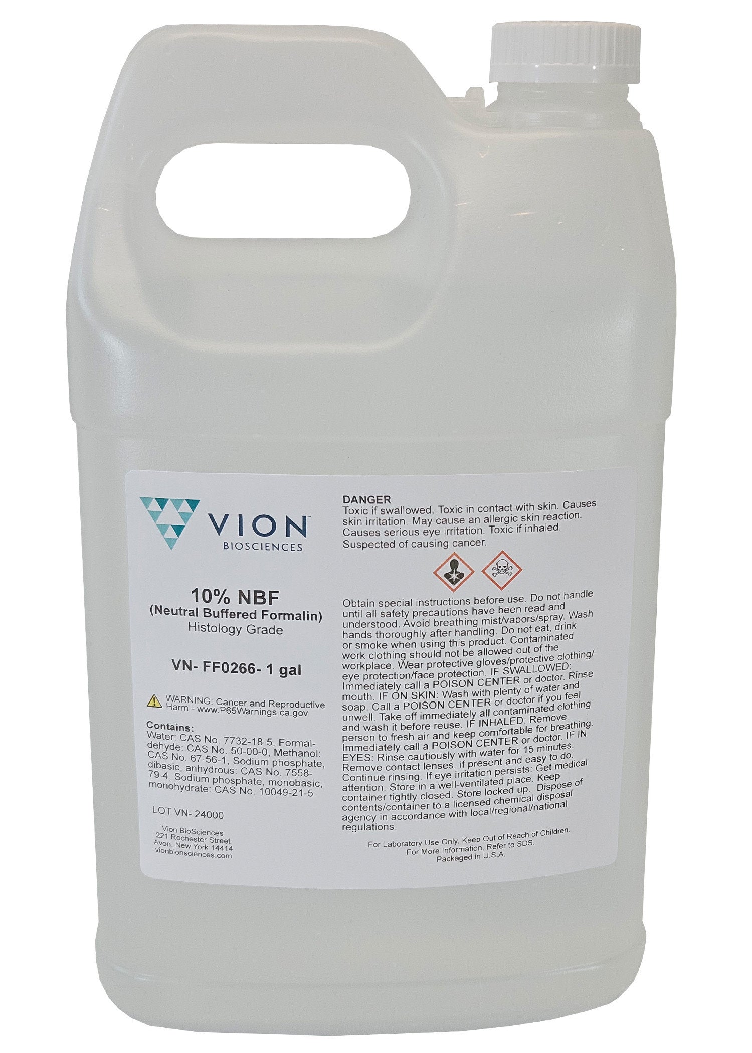 4-Case Ready-to-Use 10% Neutral Buffered Formalin Tissue Fixative, 1 Gallon Each