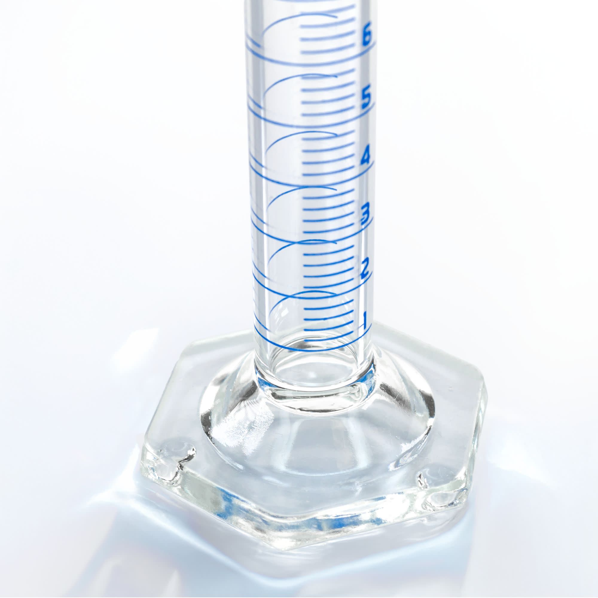 Class A Graduated Cylinder with Individual Work Certificate, 10mL, Hexagonal Base, Borosilicate Glass