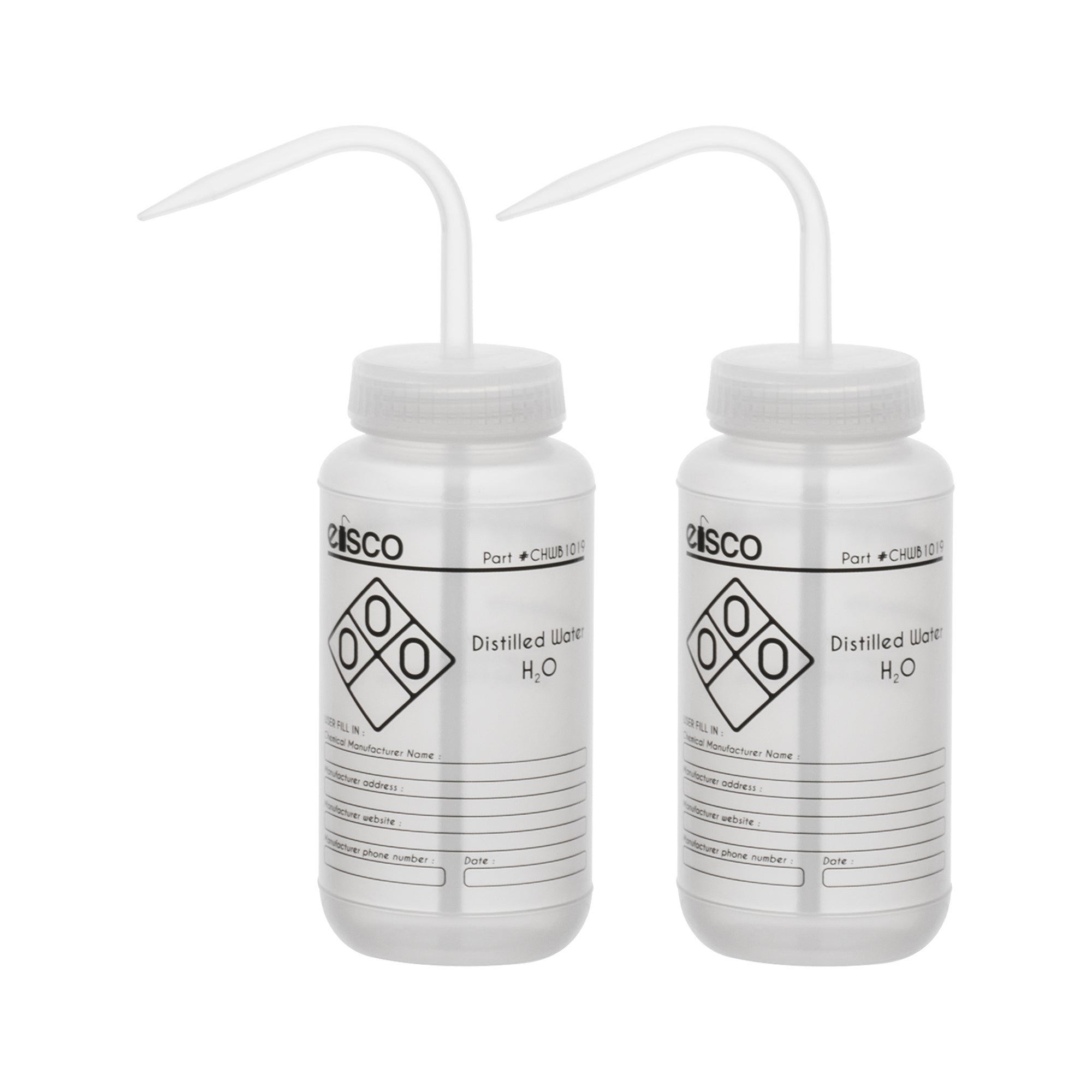 Distilled Water Wash Bottle, LDPE, 1-Color Label, 500mL