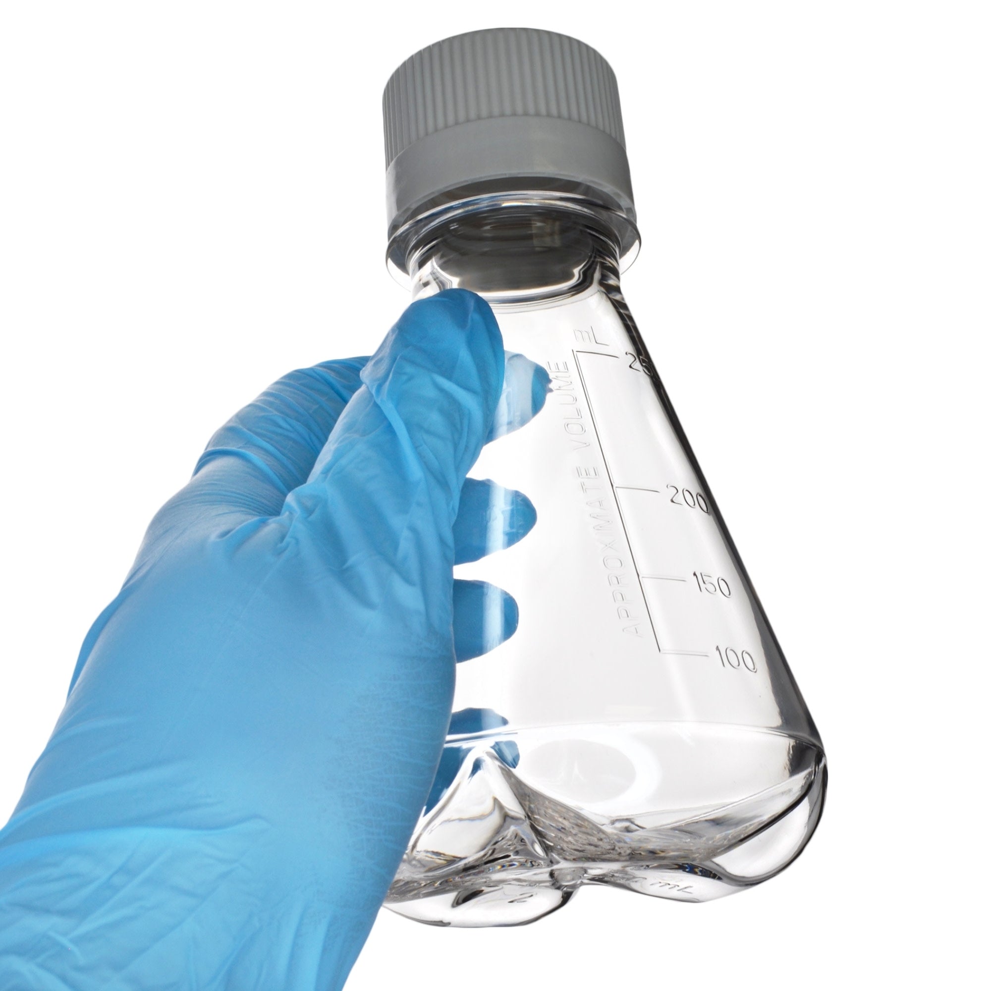 Sterile Non-Vented Baffled-Bottom PETG Erlenmeyer Flask, USP Class VI, 250mL