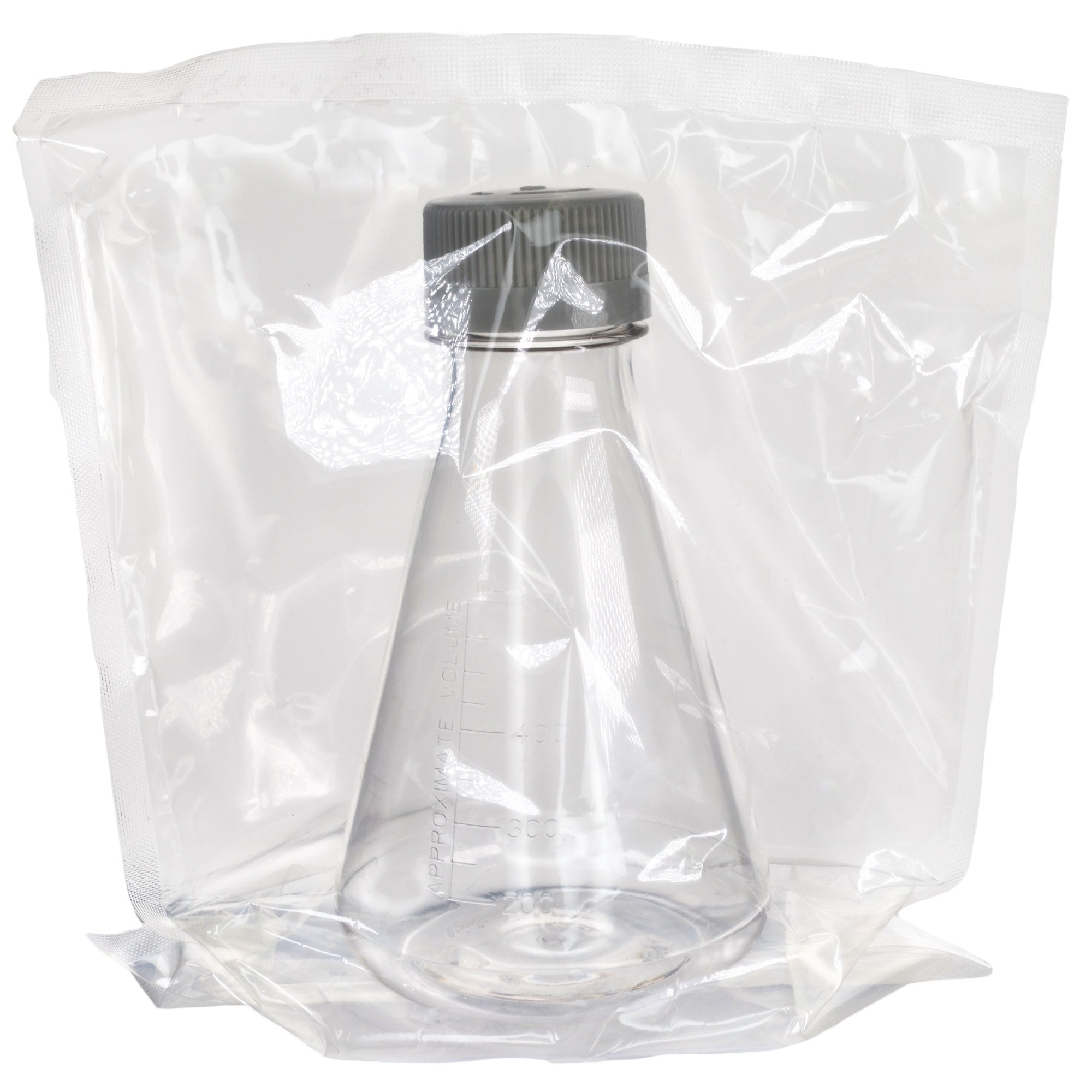 Sterile Vented Flat-Bottom PETG Erlenmeyer Flask, USP Class VI, 500mL