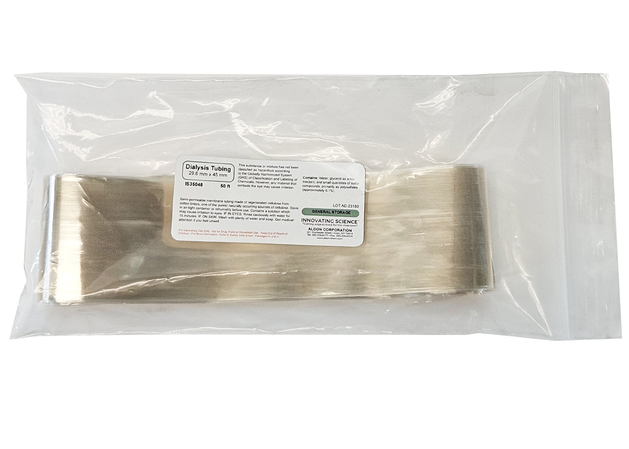 Dialysis Tubing, 29.6 x 45mm, 50ft