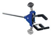 3-Finger Vinyl-Coated Dual-Adjustable Extension Clamp on Stainless Steel Rod, 2.3" Max