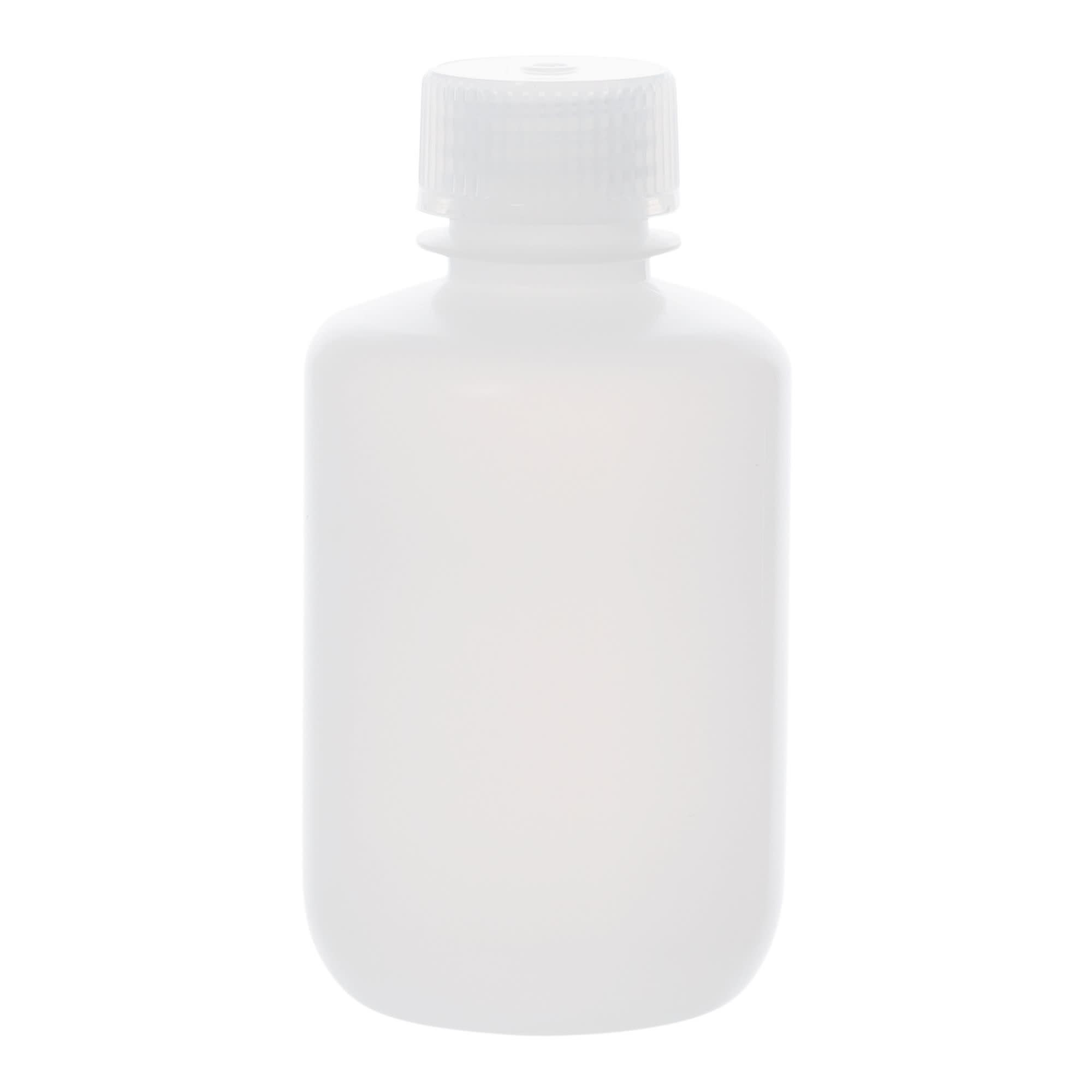 500-Bulk Pack Translucent Narrow Mouth HDPE Reagent Bottles with PP Caps, 125mL, -100 to 120°C