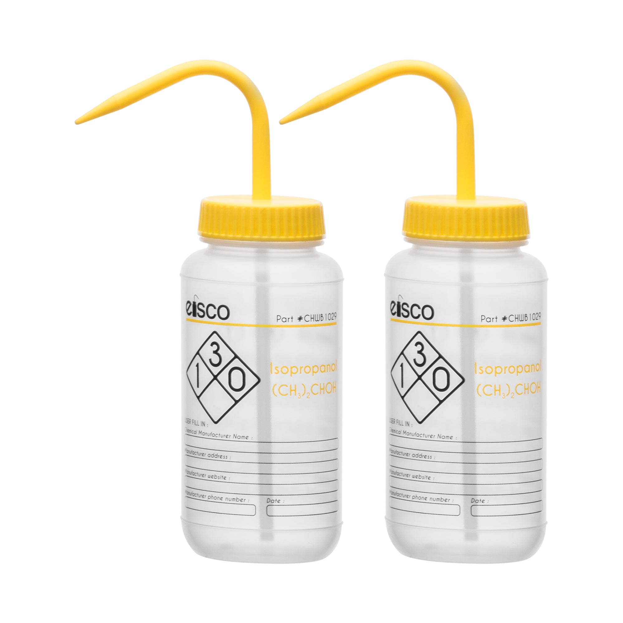 Isopropanol Wash Bottle, LDPE, 2-Color Label, 500mL