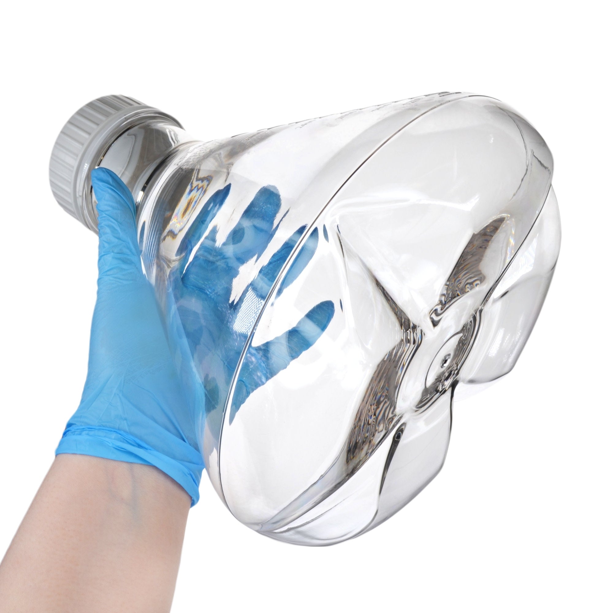 Sterile Vented Baffled-Bottom PETG Erlenmeyer Flask, USP Class VI, 3L