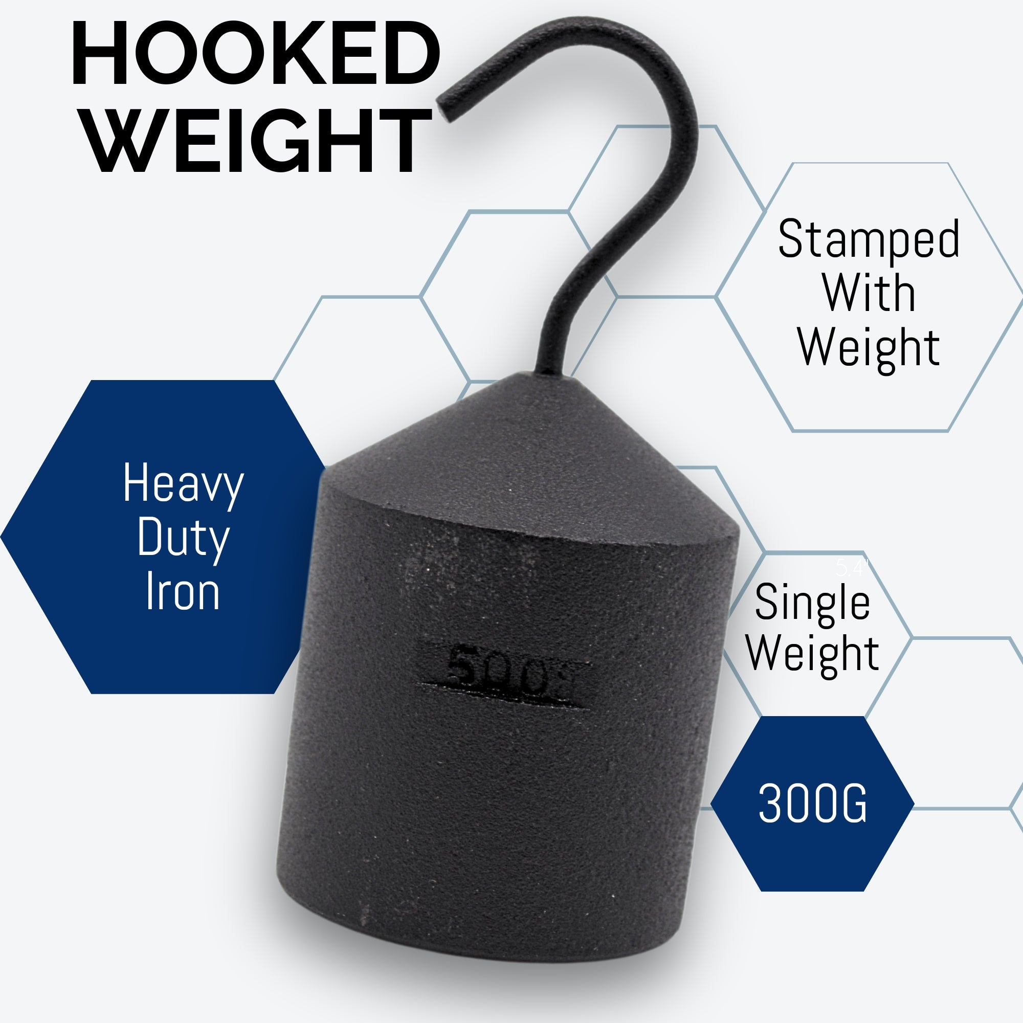 500g Iron Cylindrical Hooked Weight