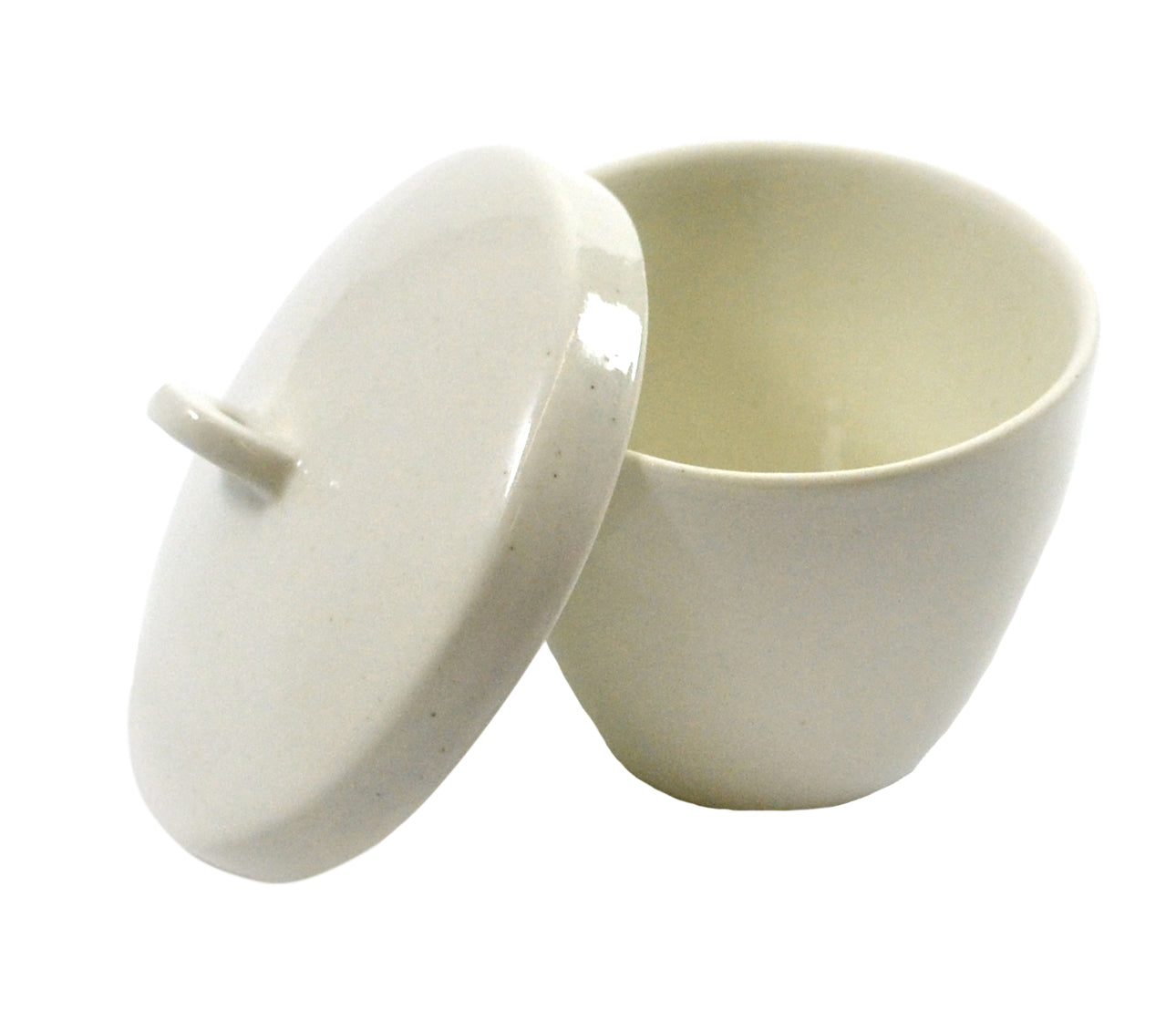 Tall Form Porcelain Crucible with Lid