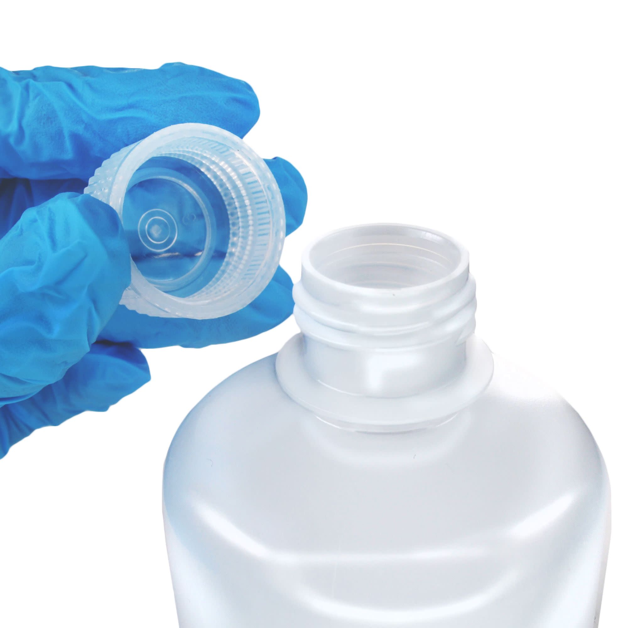 12-Pack Translucent Narrow Mouth LDPE Reagent Bottles with PP Caps, 250mL, -100 to 80°C