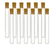 12-Pack Glass Test Tubes with Natural Cork Stoppers, 25mL, 18 x 150mm, Borosilicate Glass