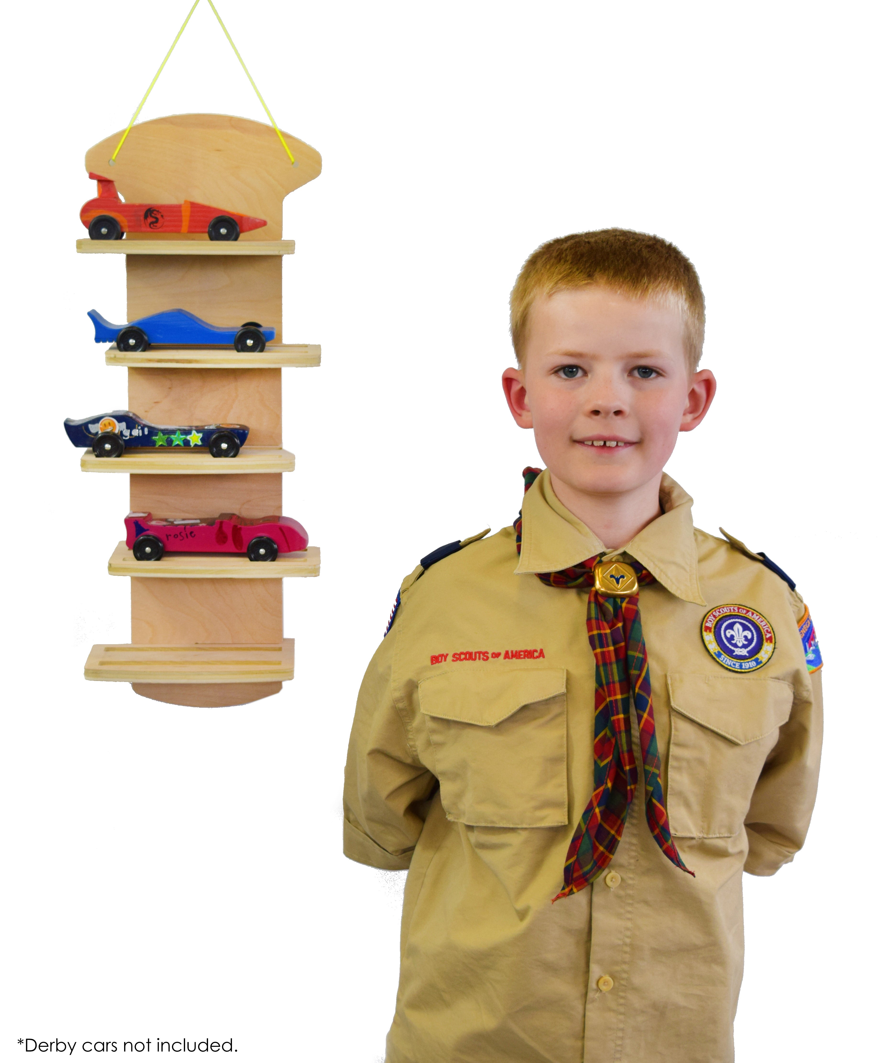 Pinewood Derby Car Display Rack, 23.375 x 9.0625 inch