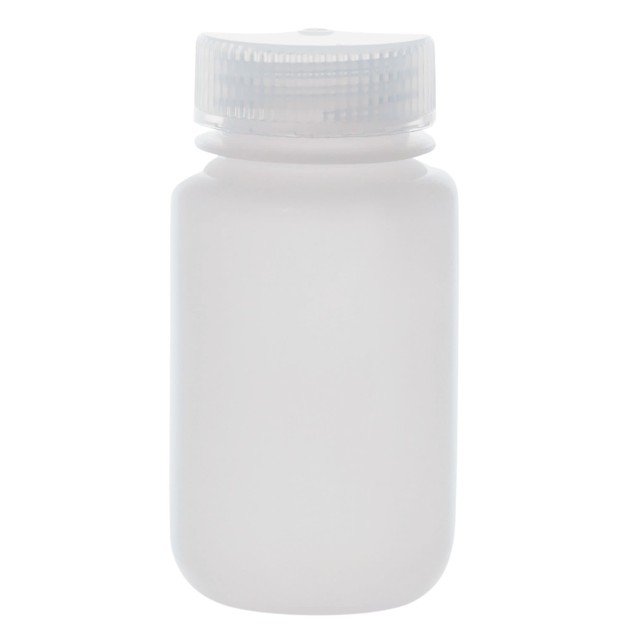 500-Bulk Pack Wide Mouth HDPE Reagent Bottles with PP Caps, 125mL, -100 to 120°C