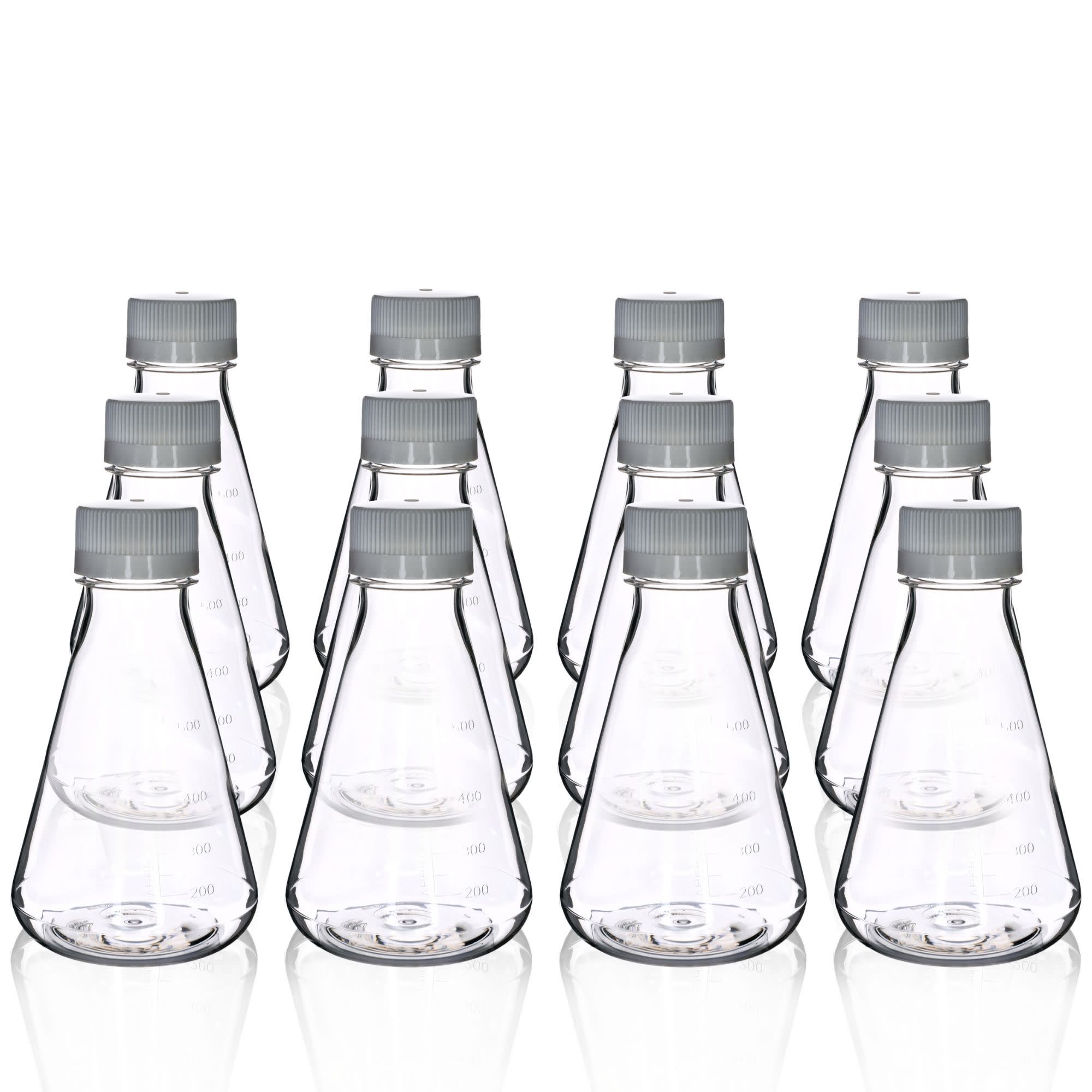 Sterile Flat Bottom PETG Erlenmeyer Flask, 12-Pack