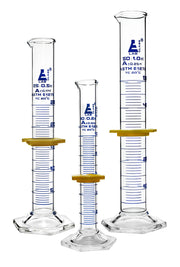 Class A Borosilicate Glass Graduated Cylinder Set, 3-Piece, 10-50mL