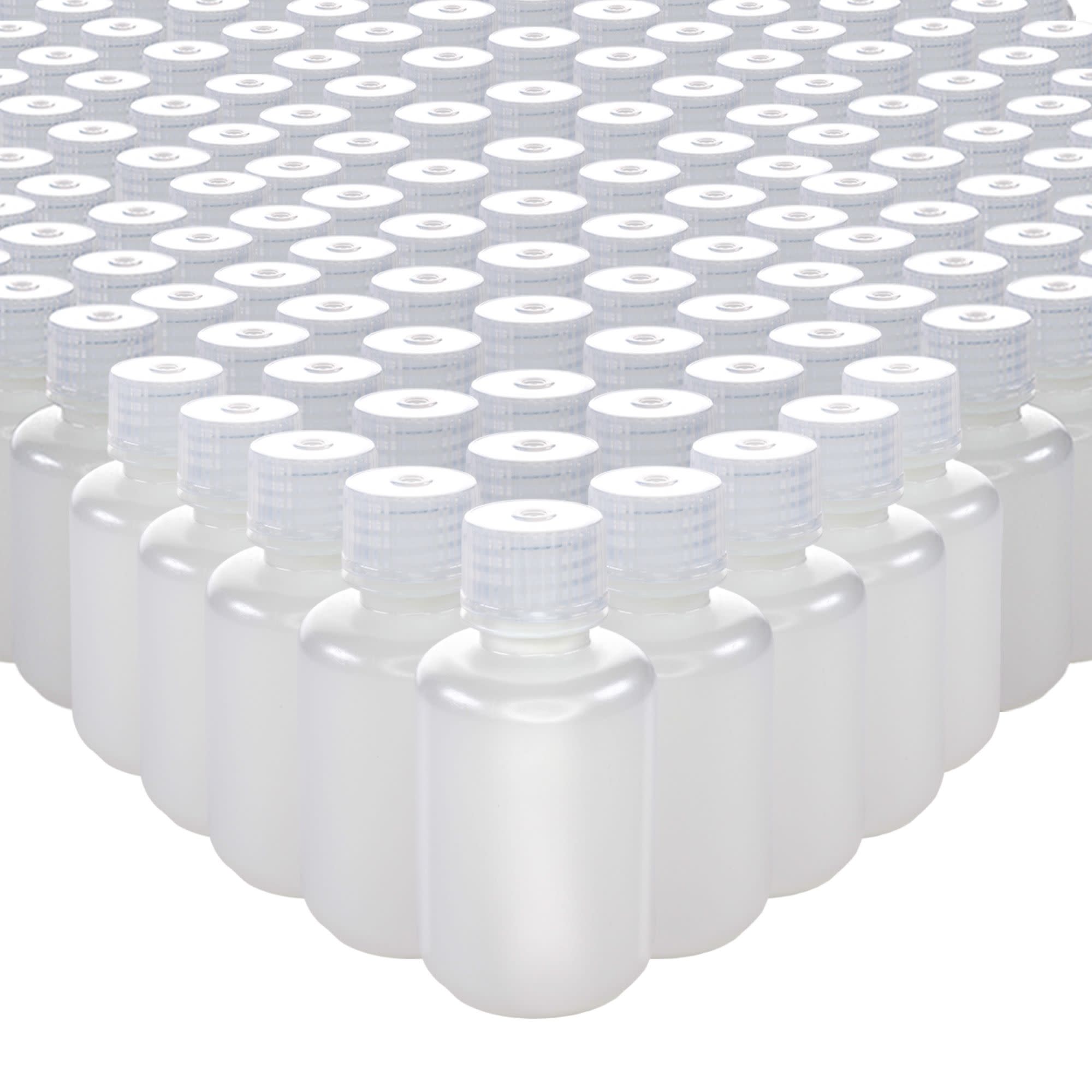 1000-Bulk Pack Translucent Narrow Mouth HDPE Reagent Bottles with PP Caps, 60mL, -100 to 120°C