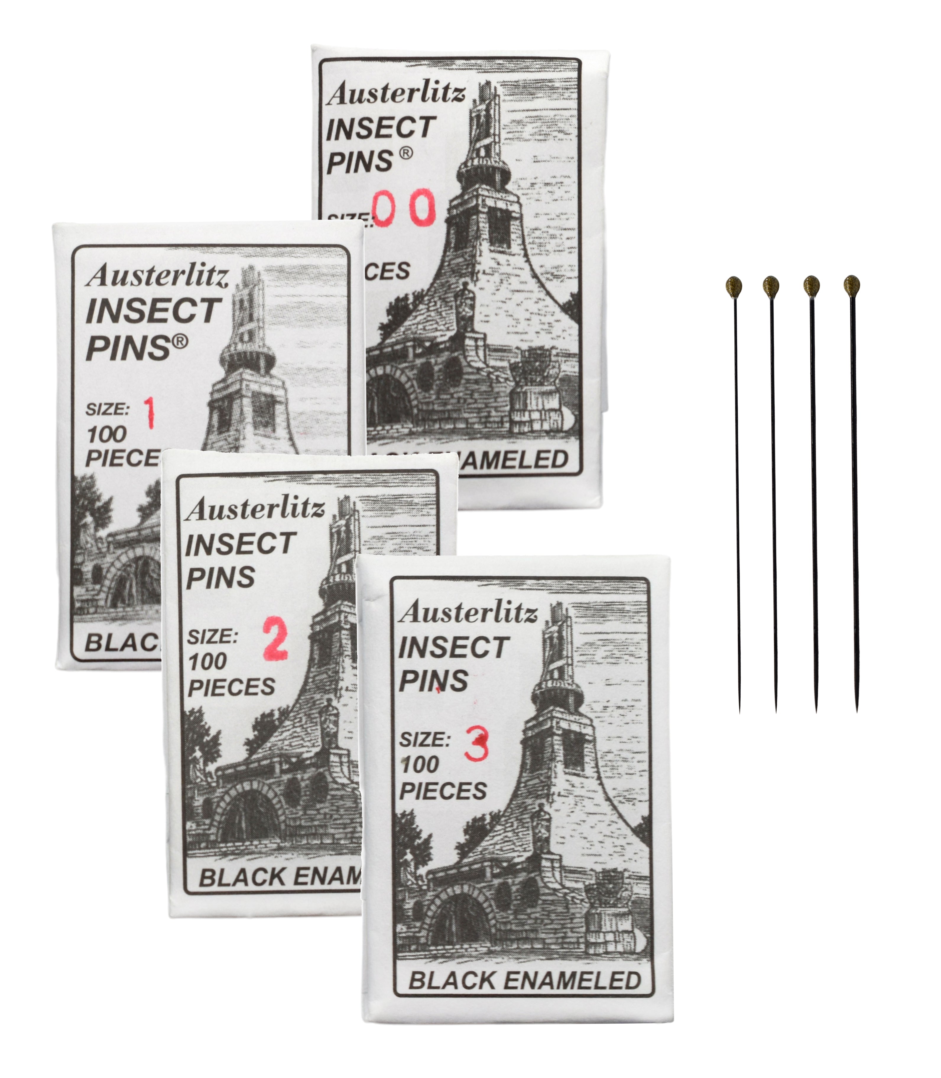400-Piece Insect Dissection Pins Set, Sizes 00/1/2/3