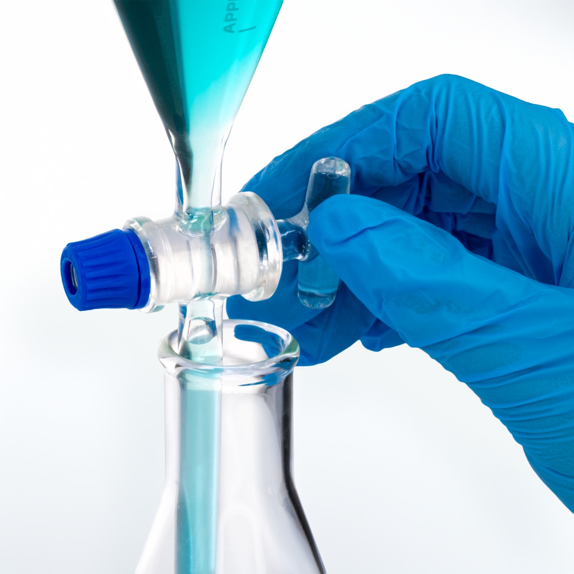 Eisco - Separating Funnel, Squibb Type, 100ml, Graduated - 19/26 Plastic Stopper, Glass Key Stopcock, Borosilicate Glass