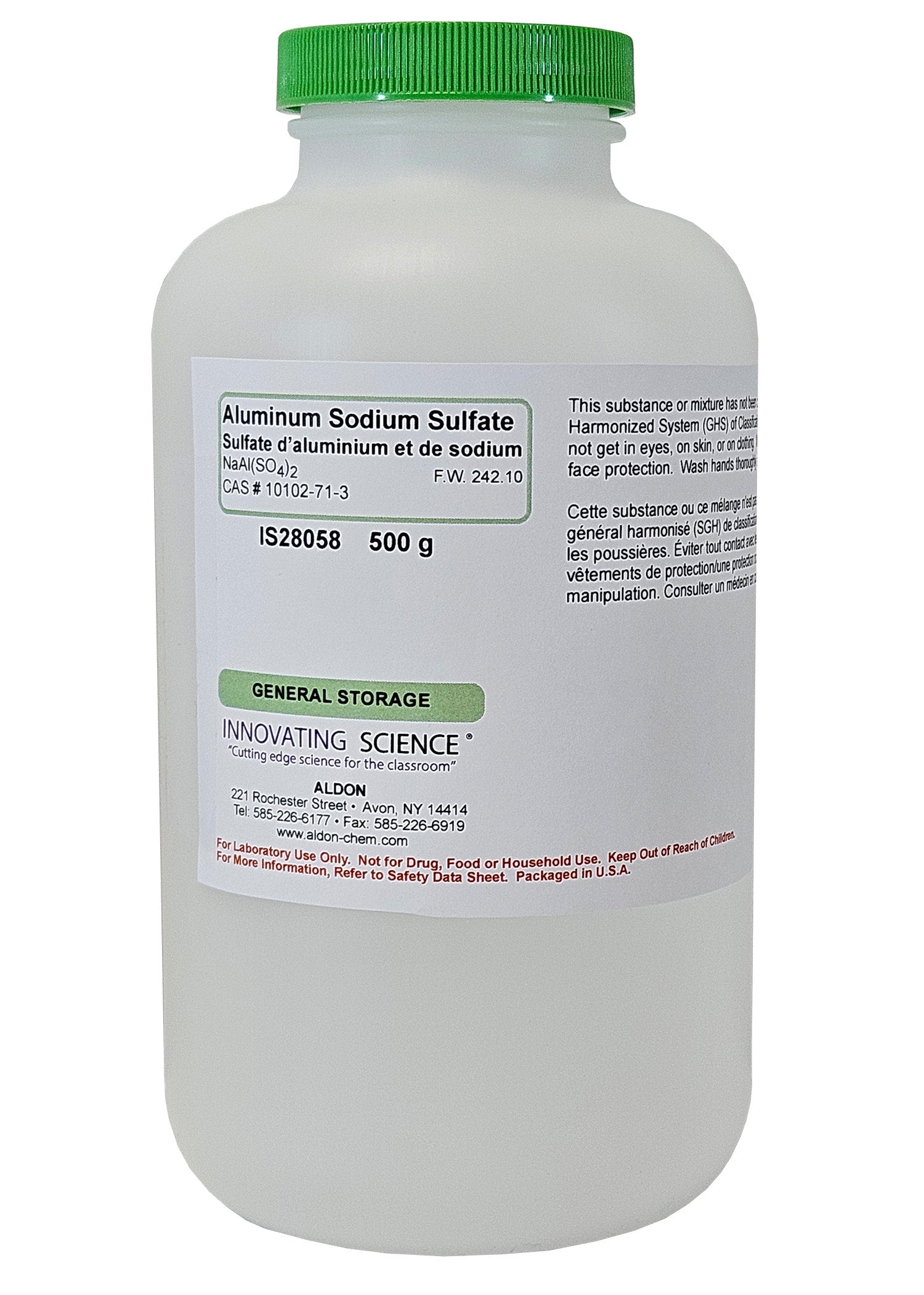 Laboratory Grade Anhydrous Aluminum Sodium Sulfate, 500g