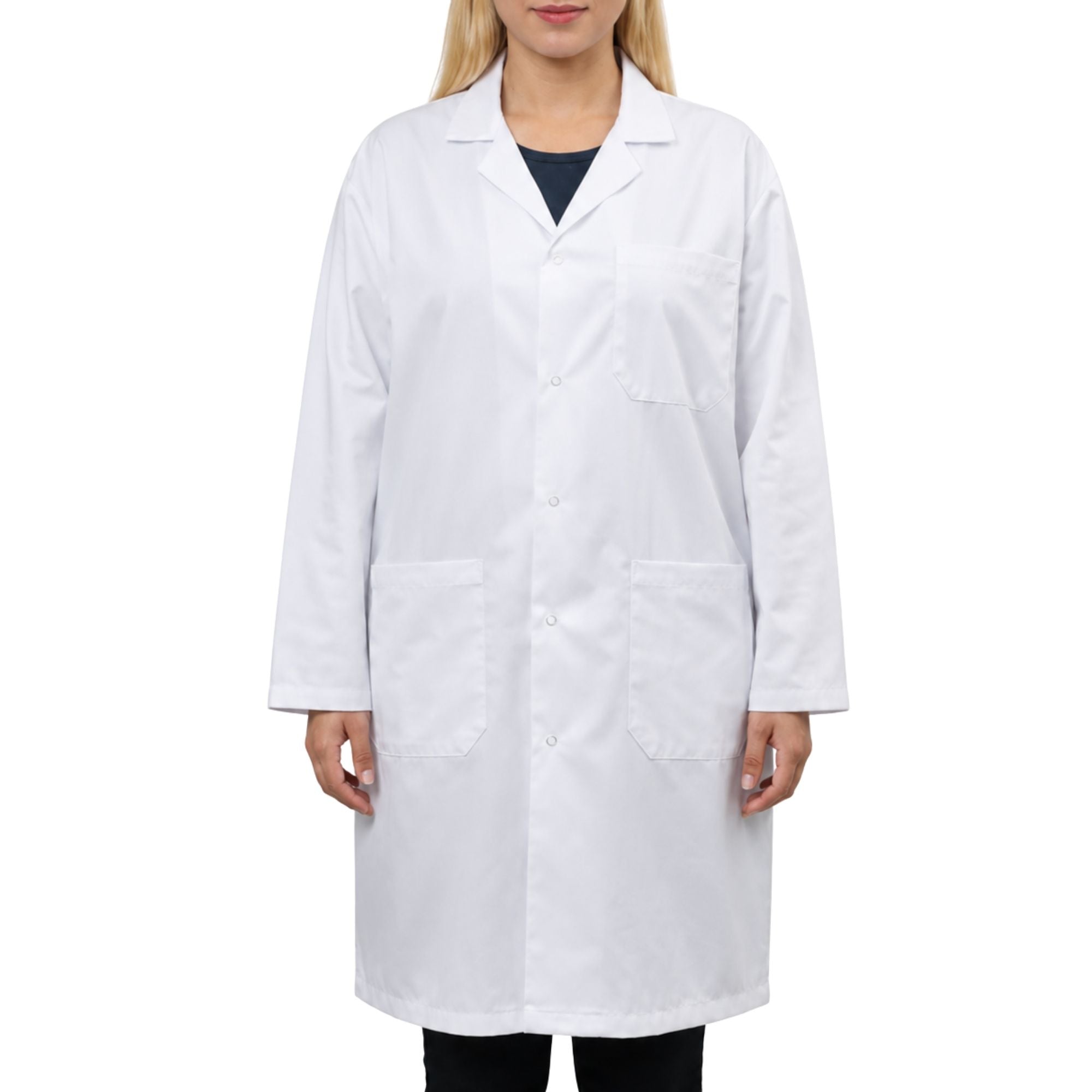 Poly-Cotton Blend Lab Coat with Snap Front
