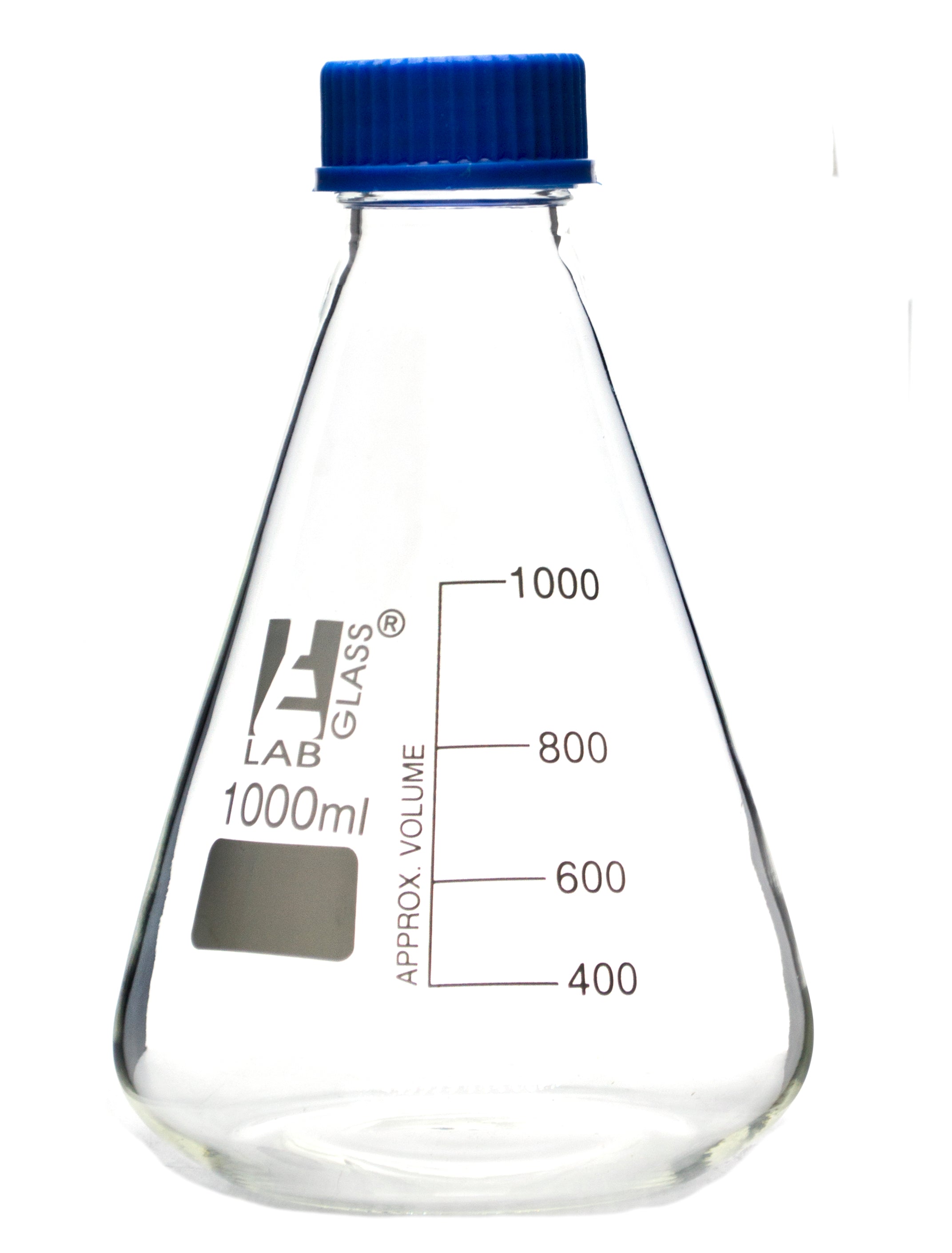 Conical Borosilicate Glass Erlenmeyer Flask with Screw Cap