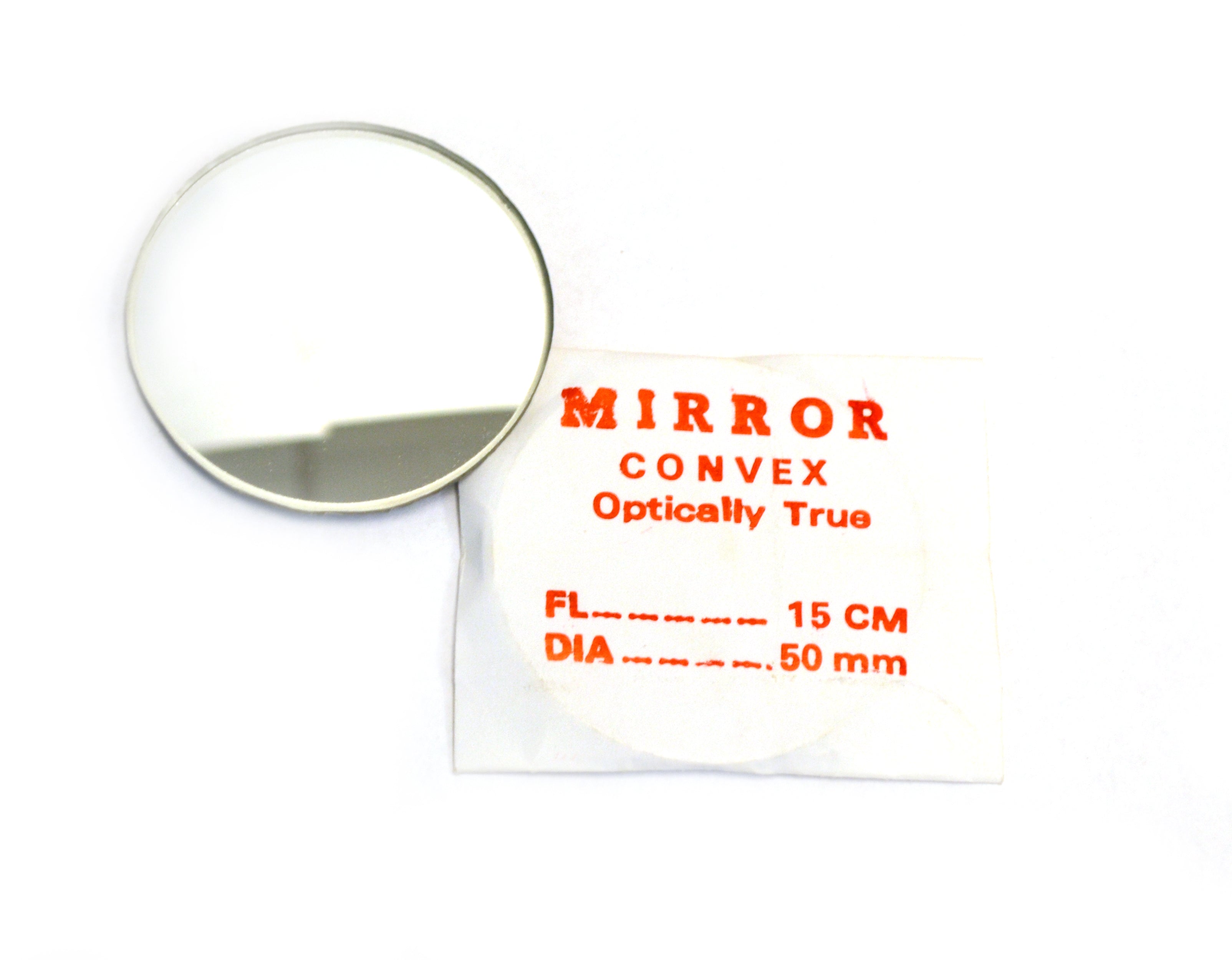 Round Convex Glass Mirror, 50mm Diameter, 150mm Focal Length