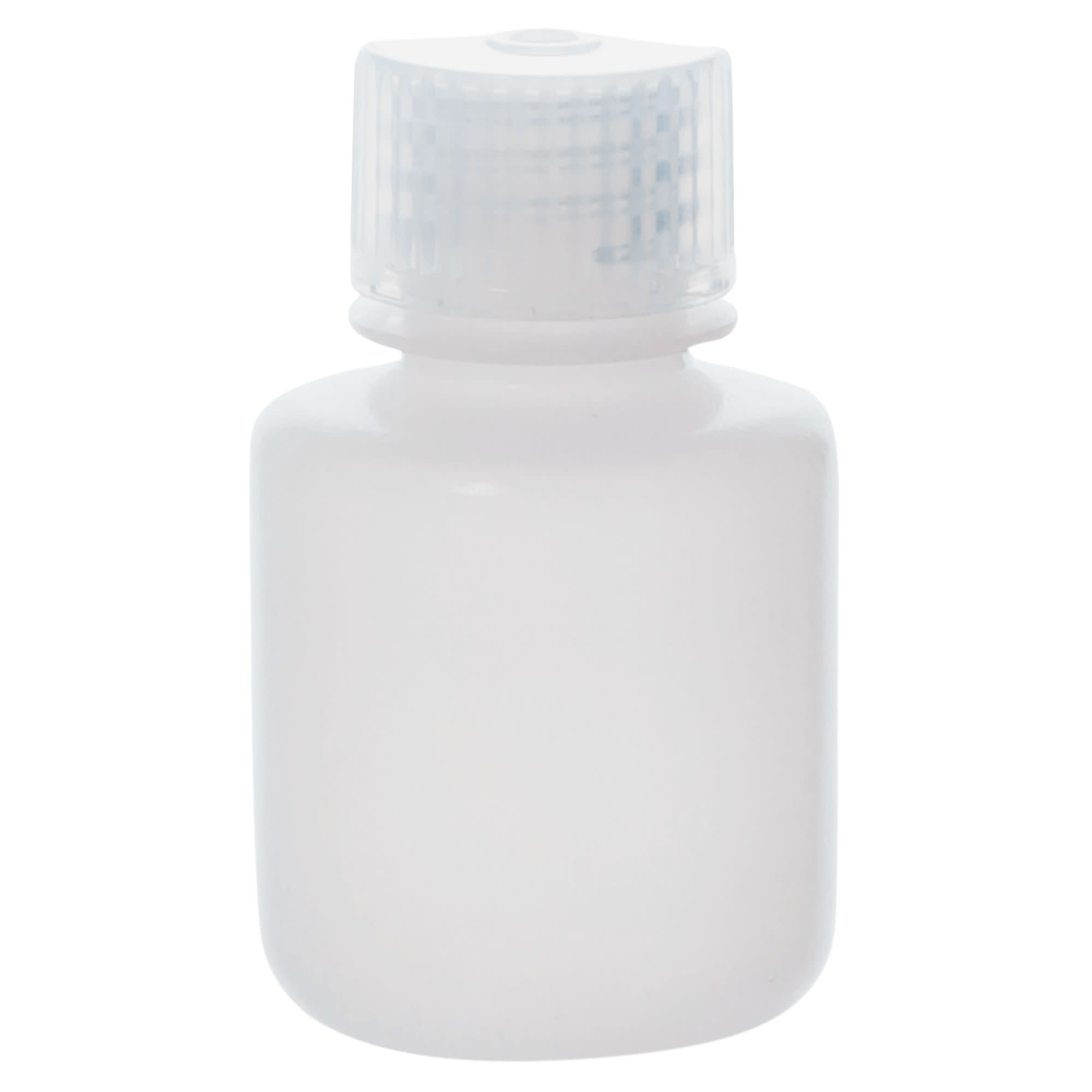 1000-Bulk Pack Translucent Narrow Mouth HDPE Reagent Bottles with PP Caps, 30mL, -100 to 120°C