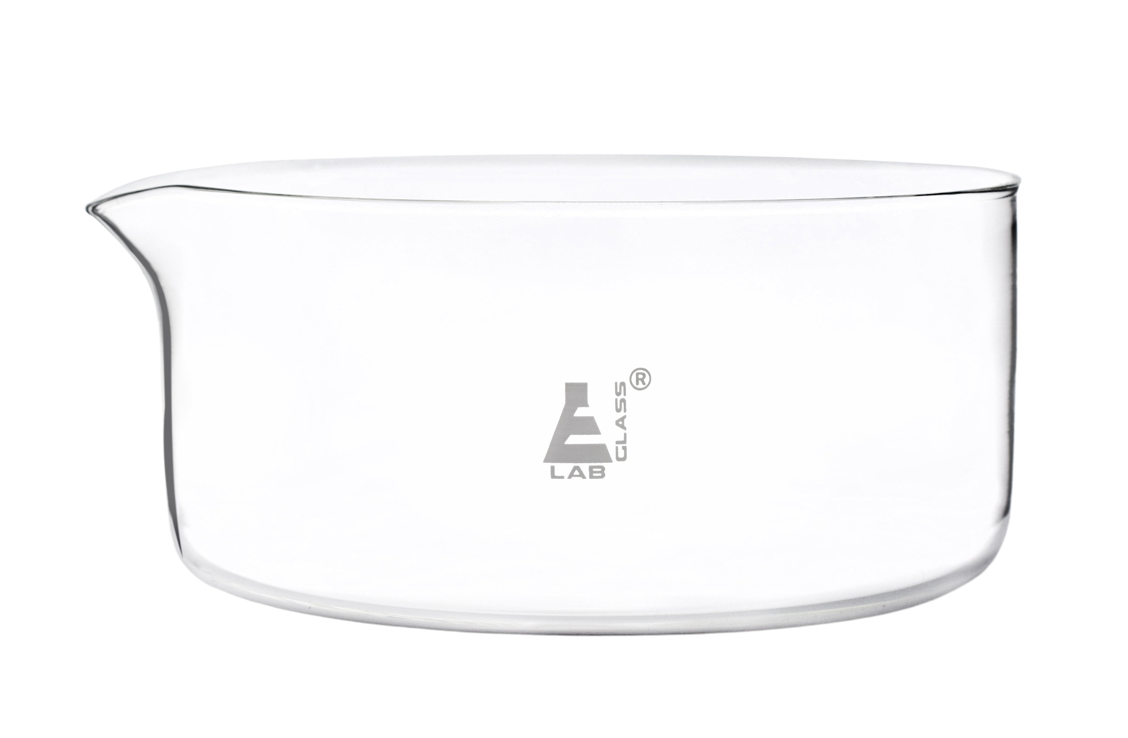 Flat Bottom Borosilicate Glass Crystallizing Dish with Spout