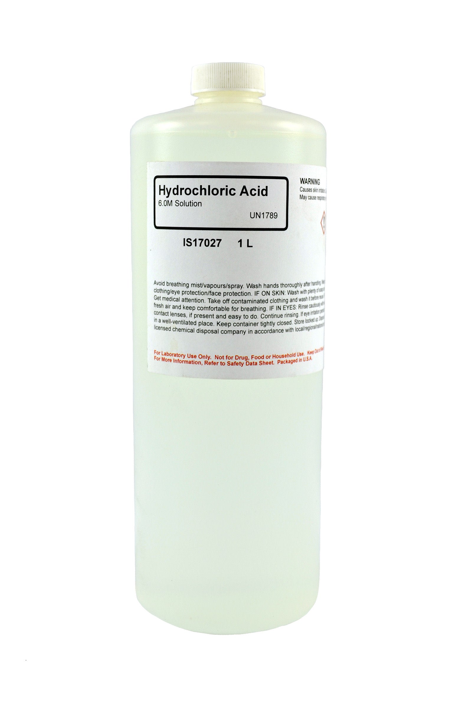 Laboratory Grade Hydrochloric Acid Solution, 6M, 1L