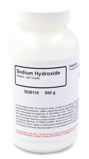 Sodium Hydroxide Beads, 500g, Laboratory Grade