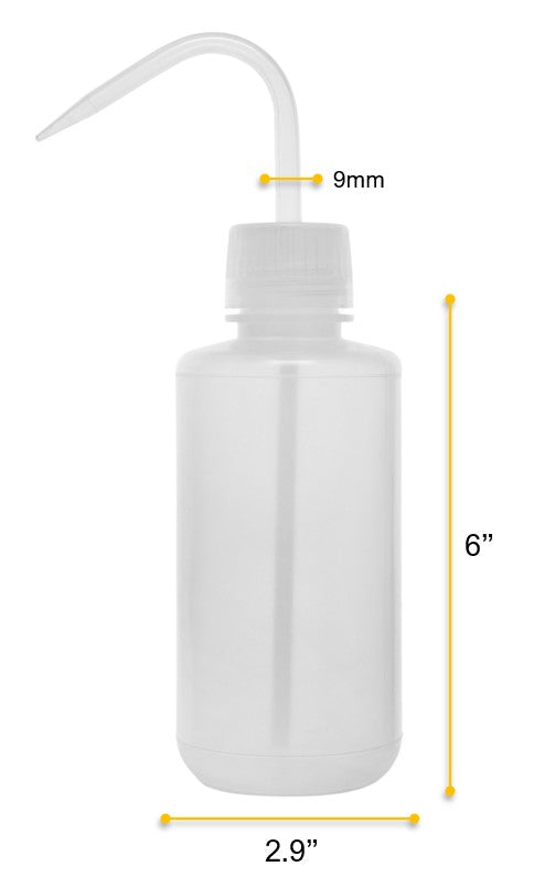 Leak-Proof Translucent LDPE Wash Bottle with Sturdy Delivery Tube, 500mL