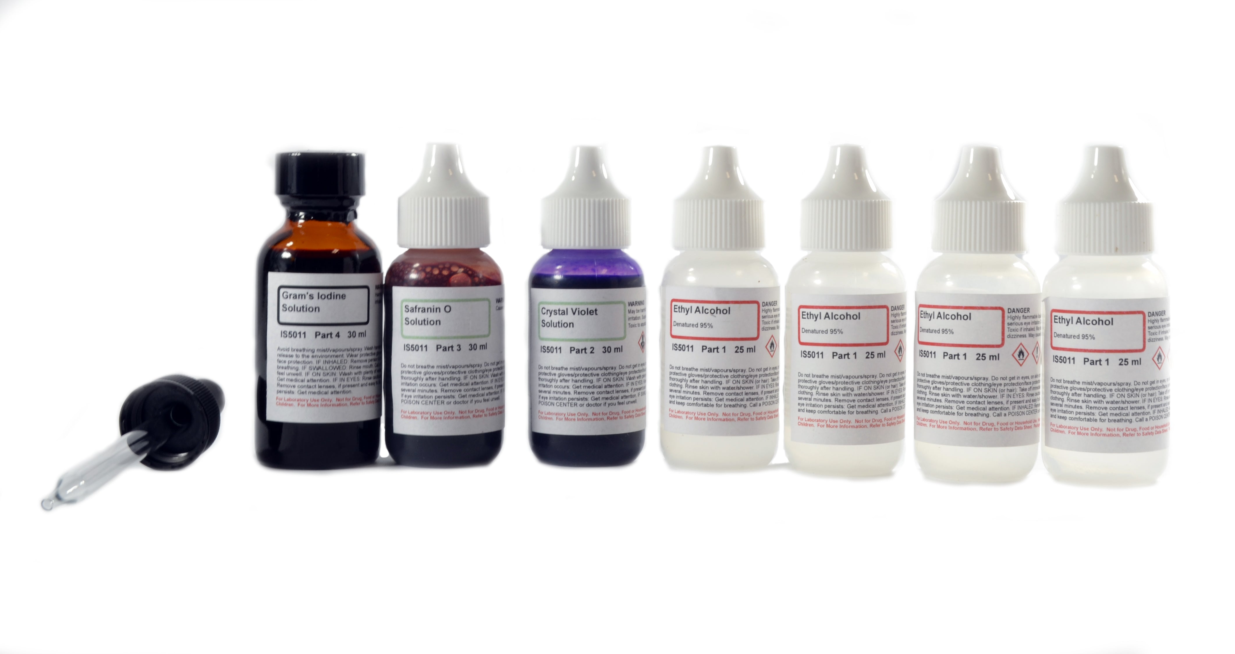 Gram Stain Kit, 7 Dropper Bottles
