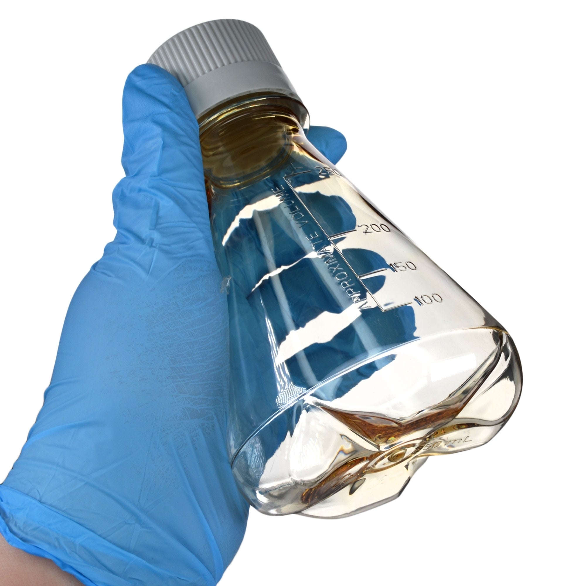 Sterile Vented Baffled-Bottom Polycarbonate Erlenmeyer Flask, USP Class VI, 250mL