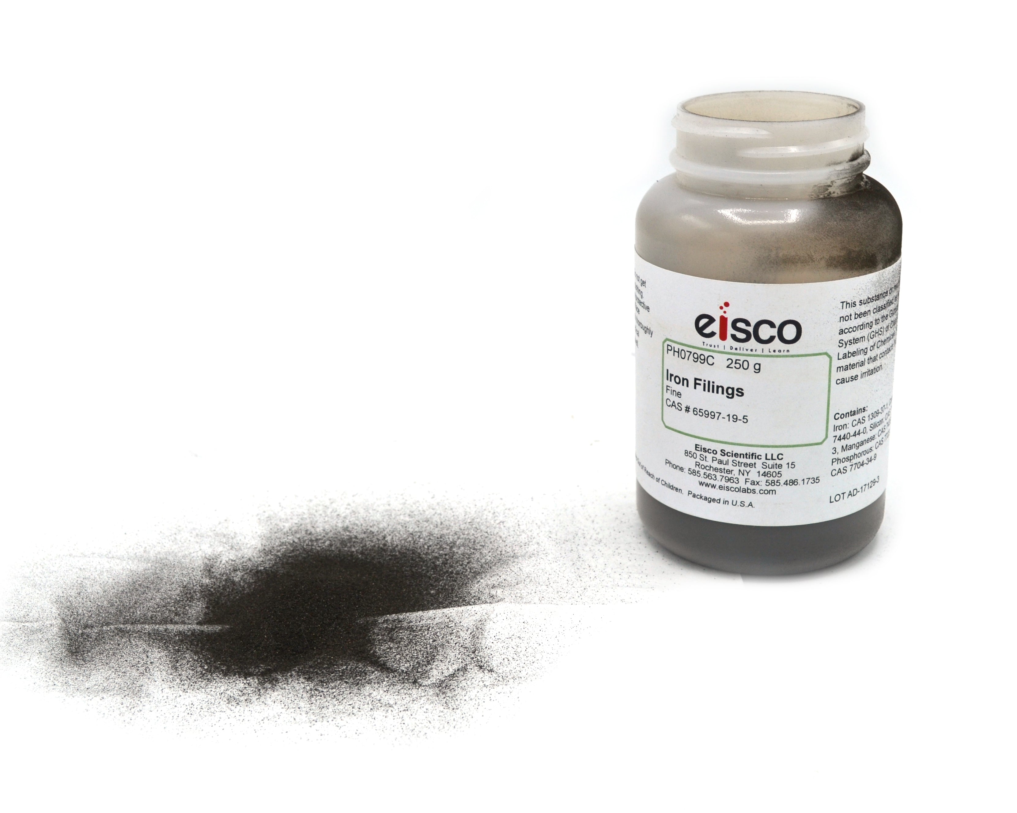 Fine Iron Filings, 250g, 40-60 Mesh