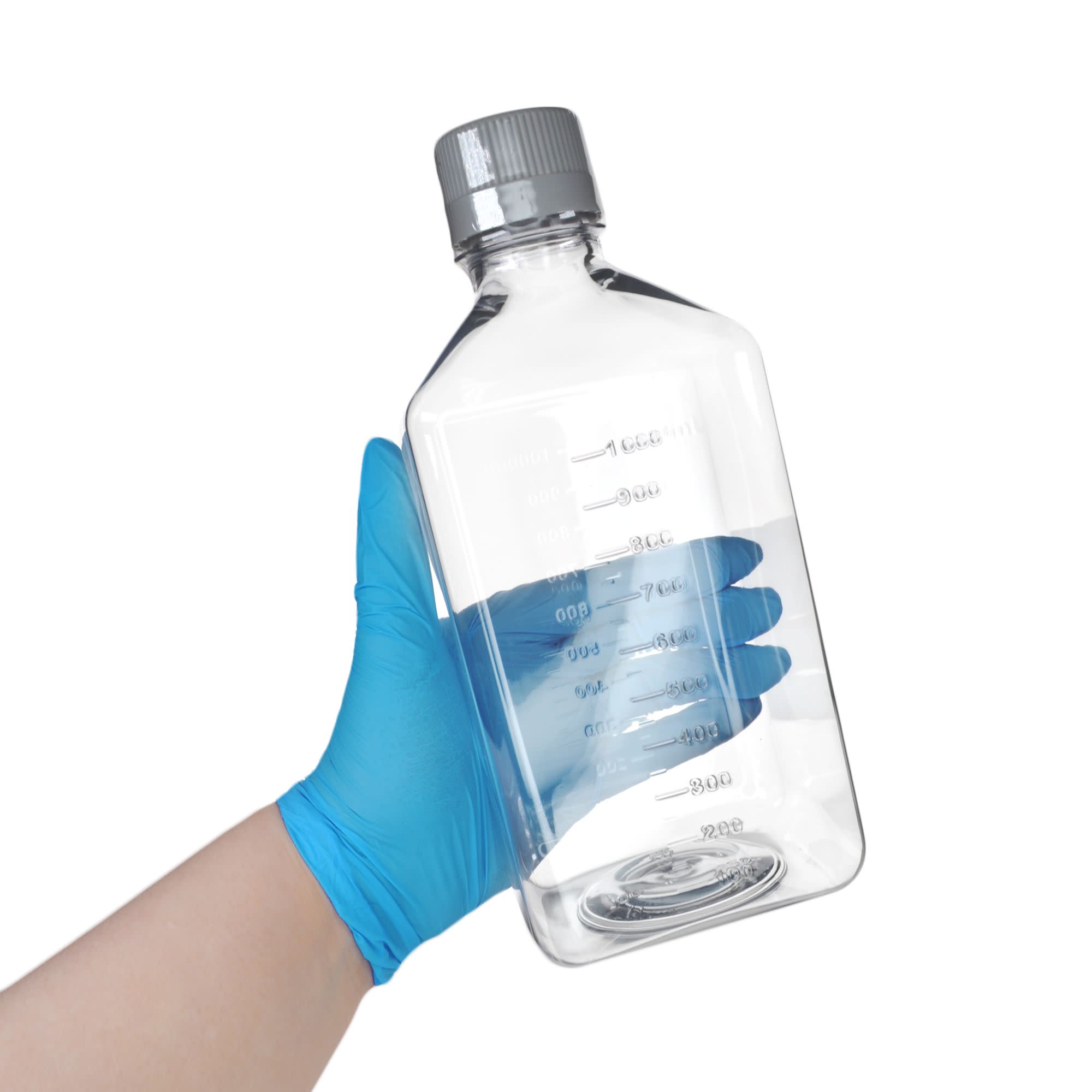 12-Pack Sterile PET Media Bottles with HDPE Caps, 1L
